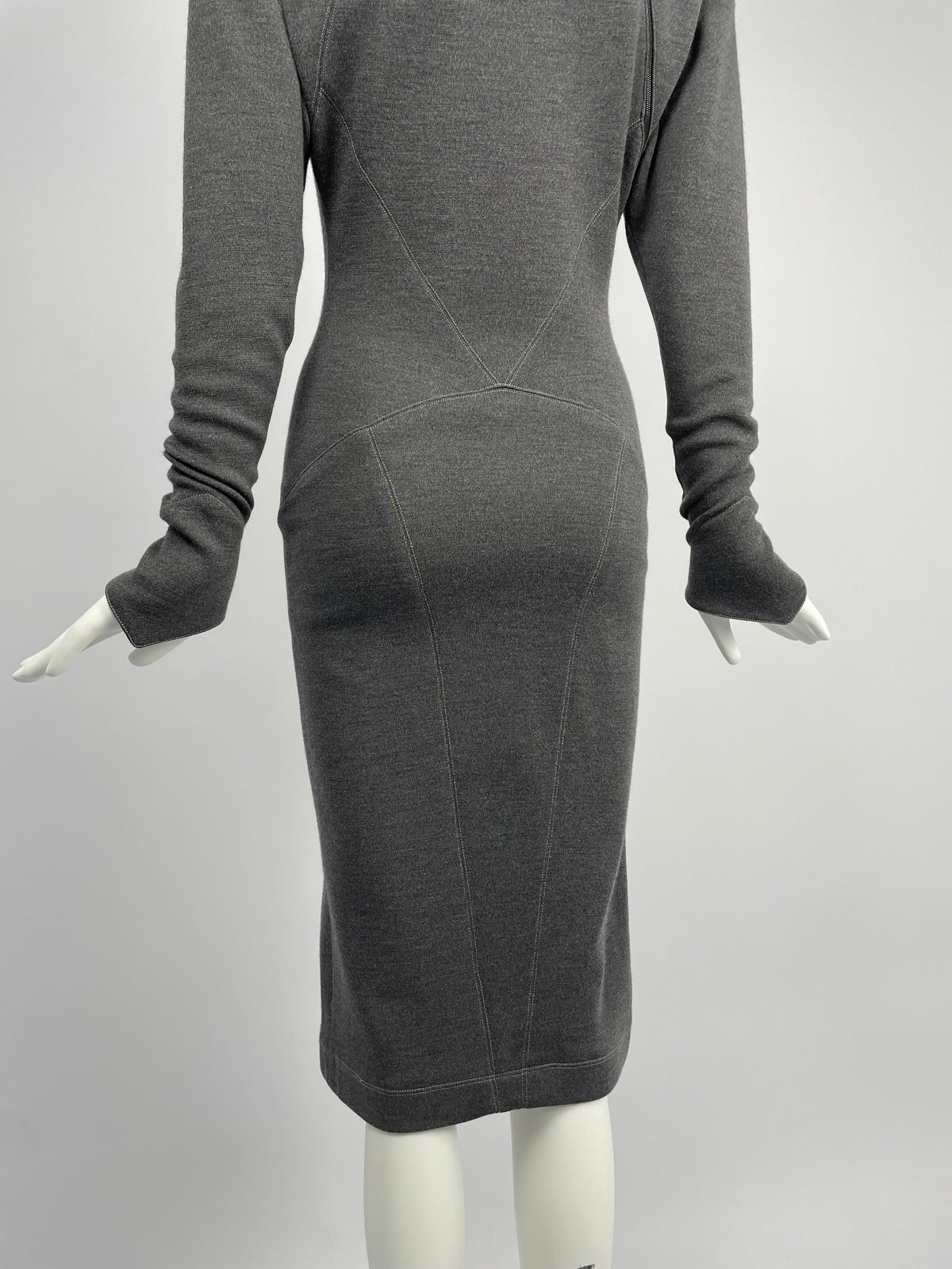 Alaia F/W 1983 asymmetrical zipper dress