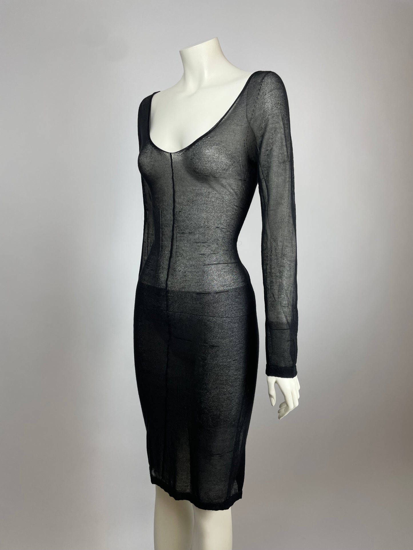 Dolce & Gabbana sheer mesh v neck dress
