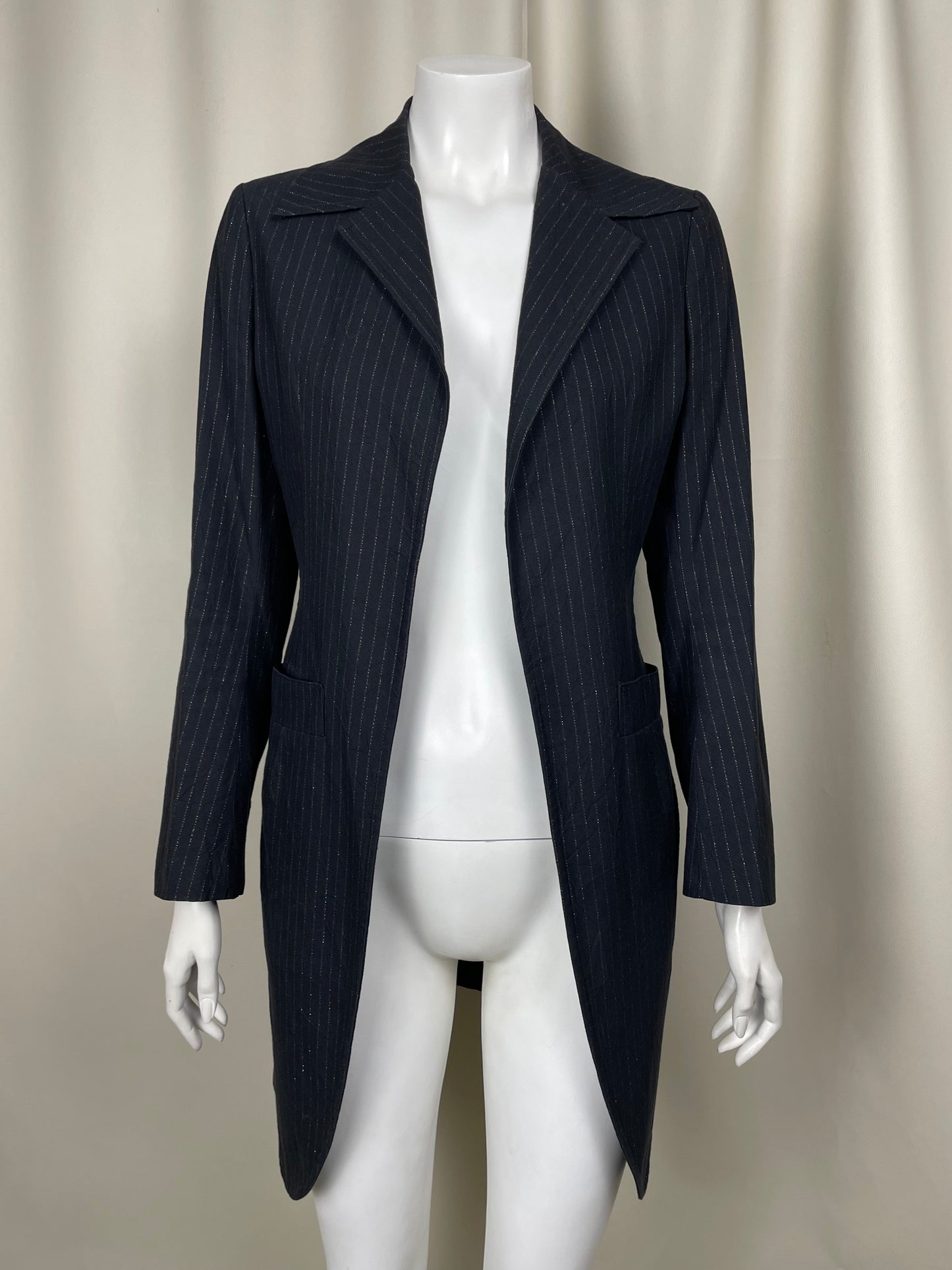 Yohji Yamamoto Pinstripe Long Blazer (M)