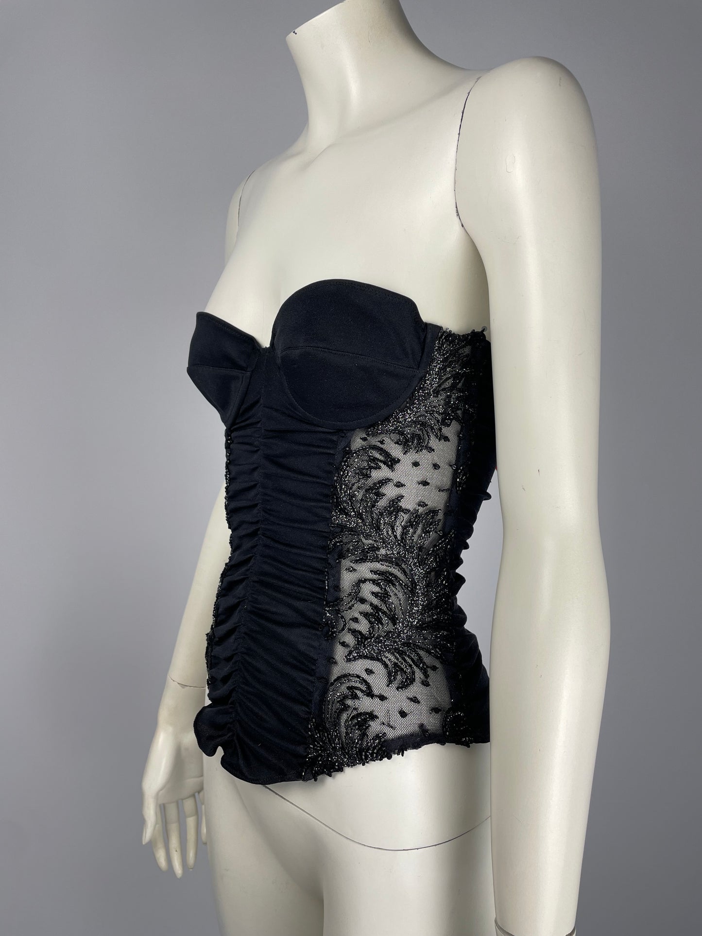 Gianni Versace Couture Sera F/W 1987 stones cups bustier