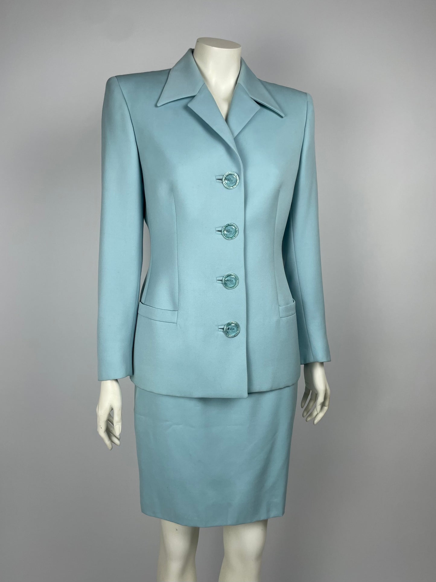 Gianni Versace Couture F/W 1995 Pastel Blue Suit