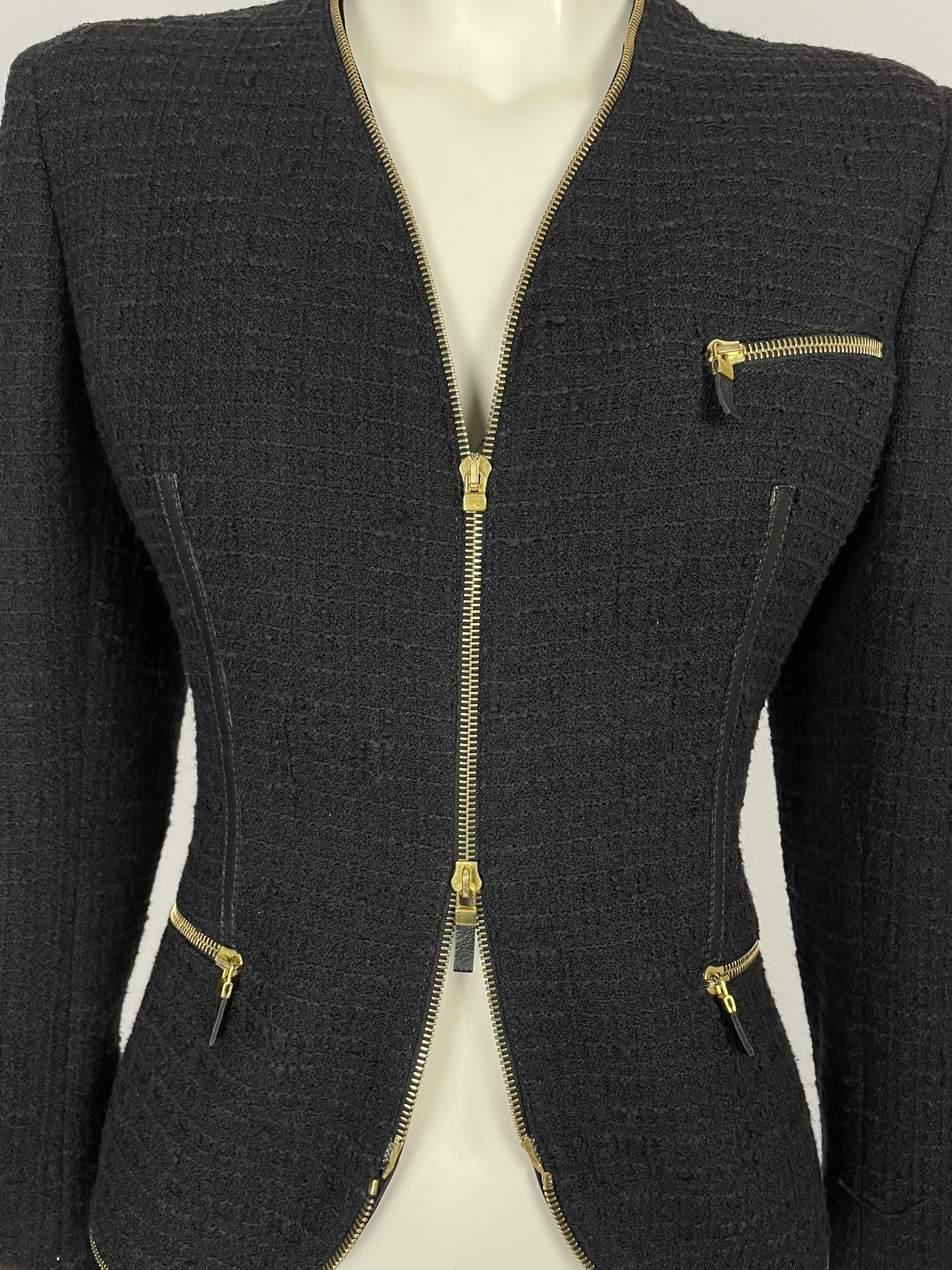 Alexander McQueen F/W 2003 Tweed Zipper blazer