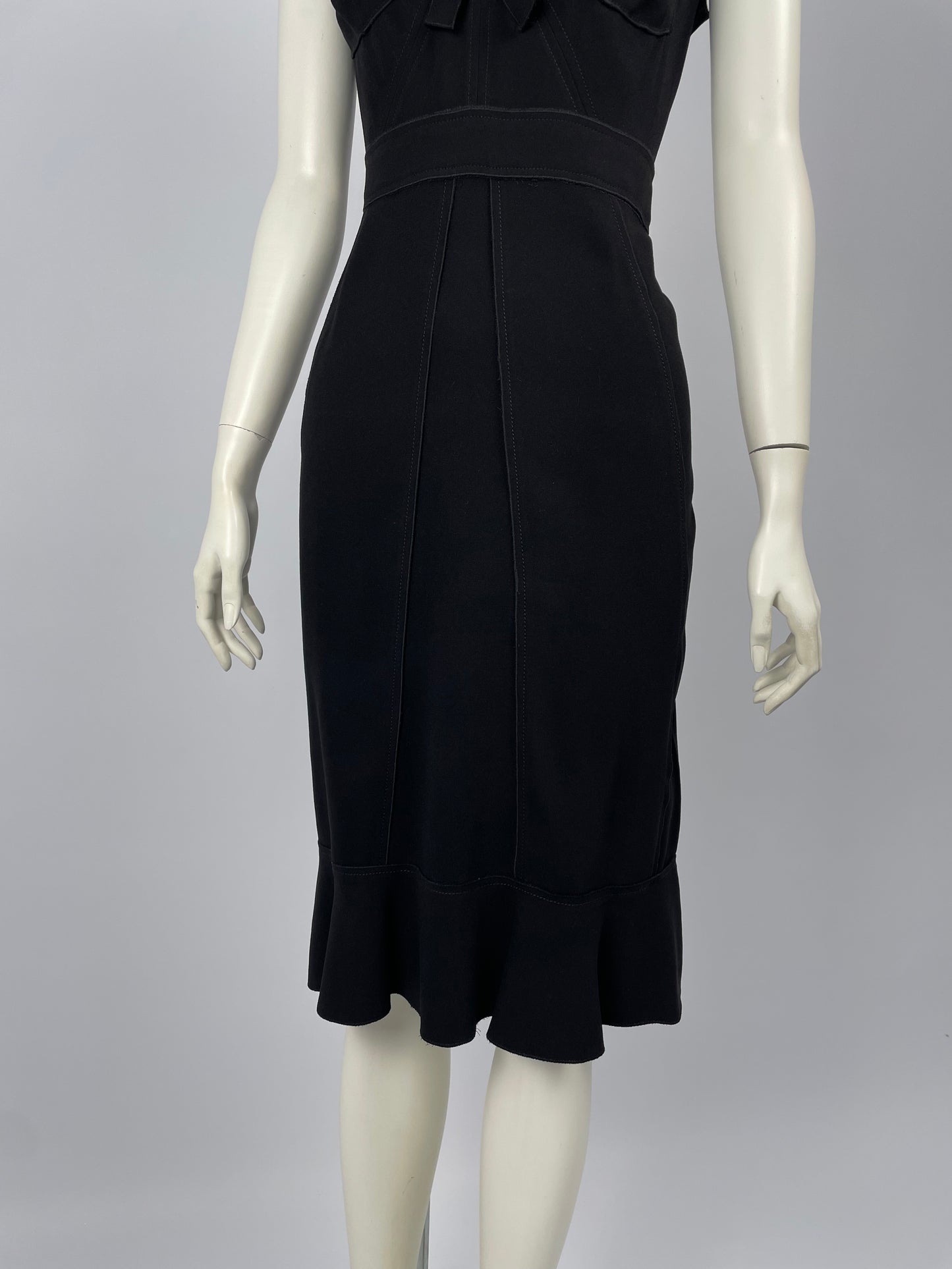 Prada 2008 V - neck deconstructed dress.