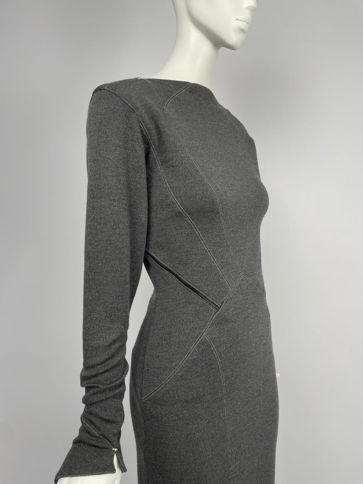 Alaia F/W 1983 asymmetrical zipper dress