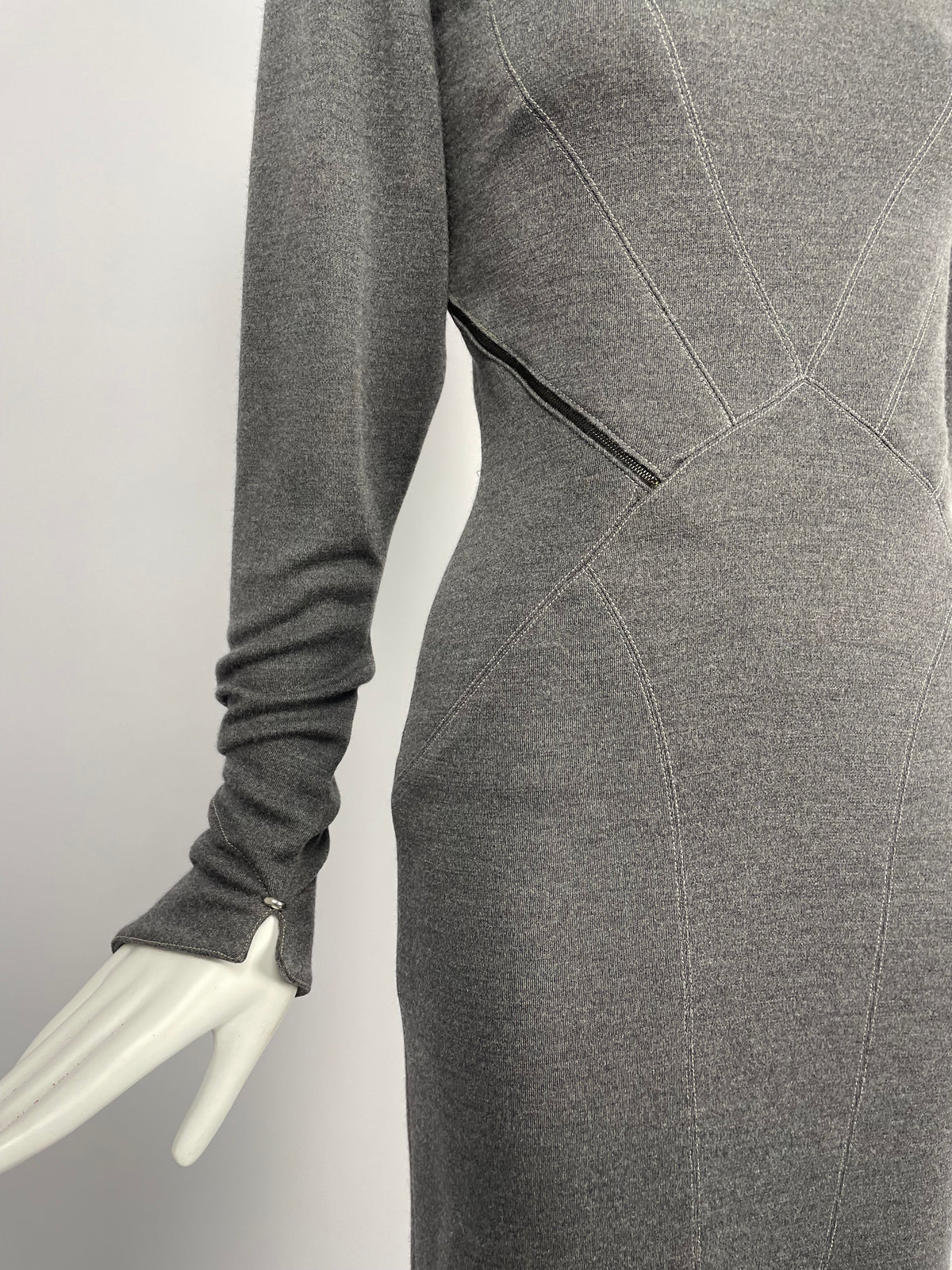 Alaia F/W 1983 asymmetrical zipper dress