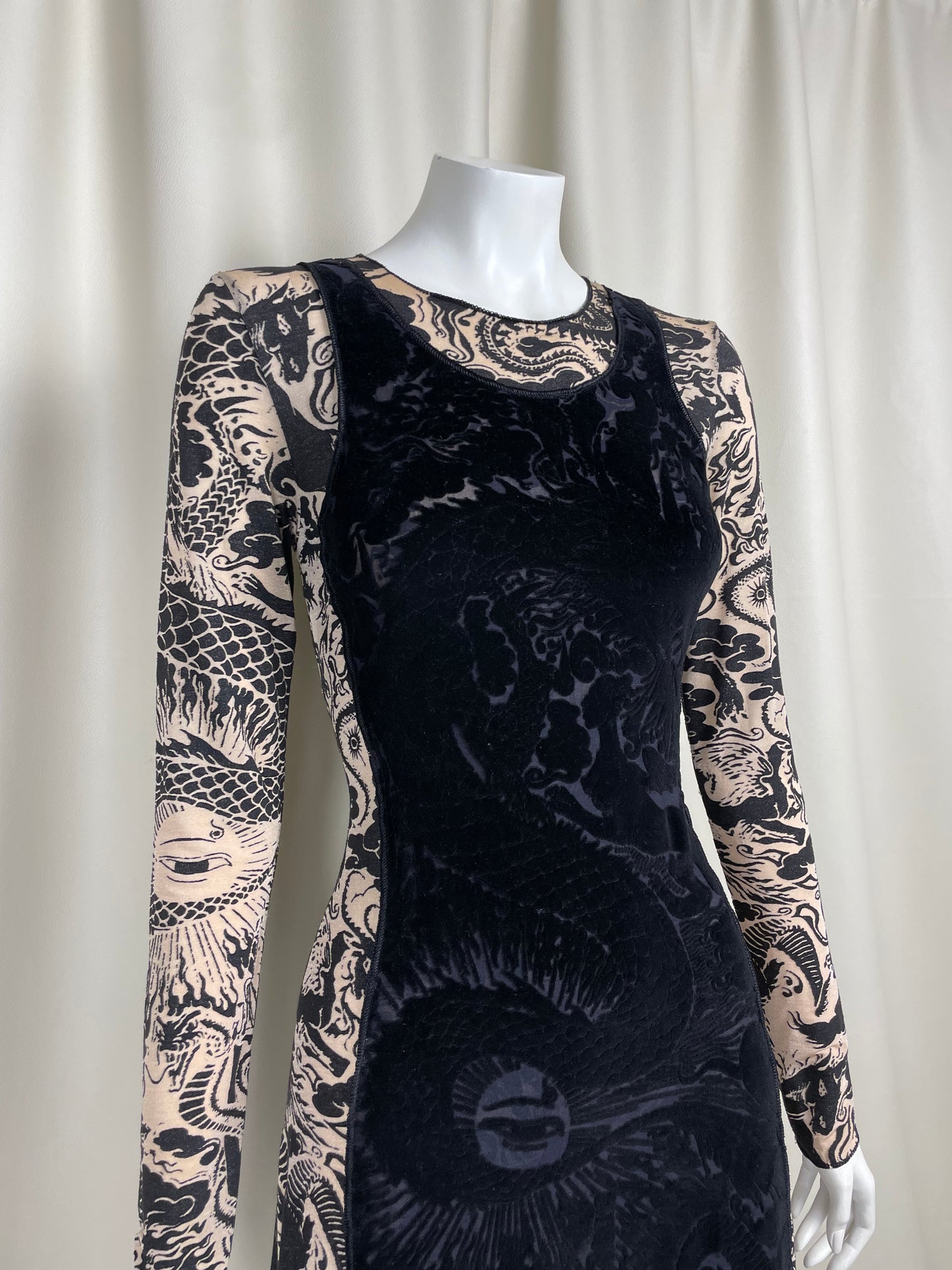 Jean Paul Gaultier Tattoo Mesh Dress (M)