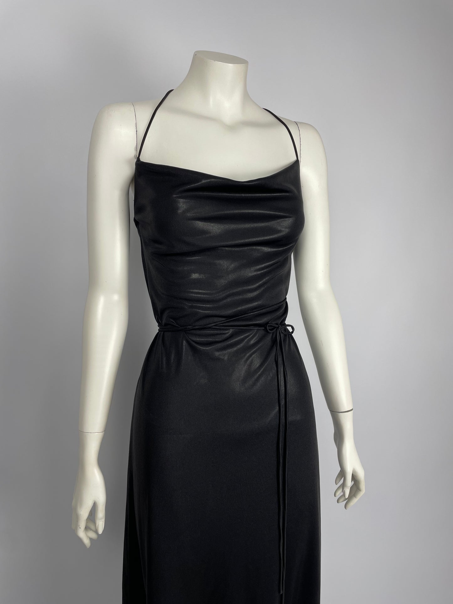 Plein Sud 1990’s Glittery bondage maxi dress