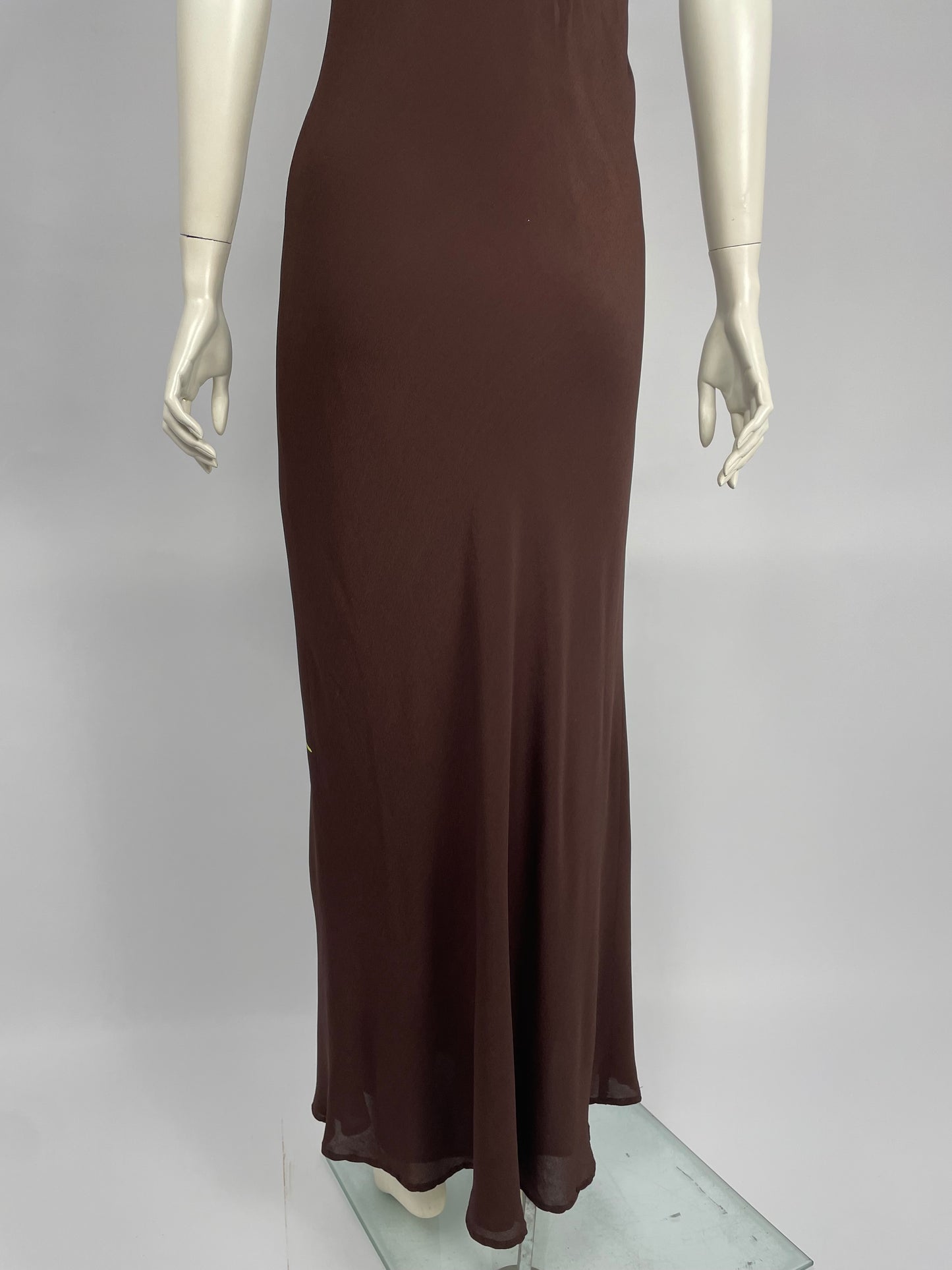 Gerard Darel 1990's Flower print bias cut maxi dress