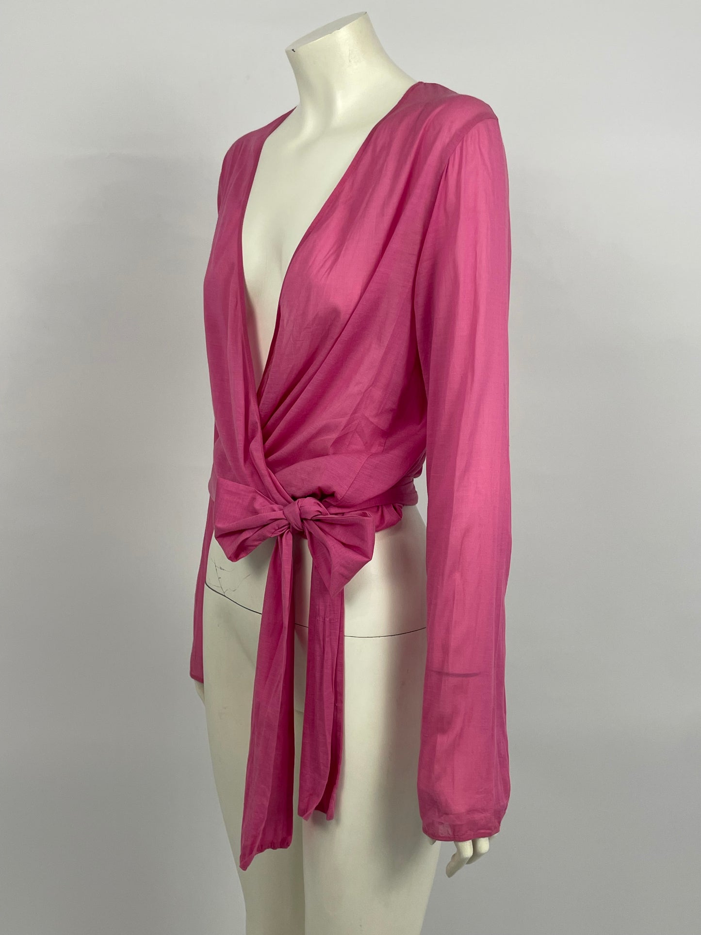 Dior 2000’s Pink linen tie blouse