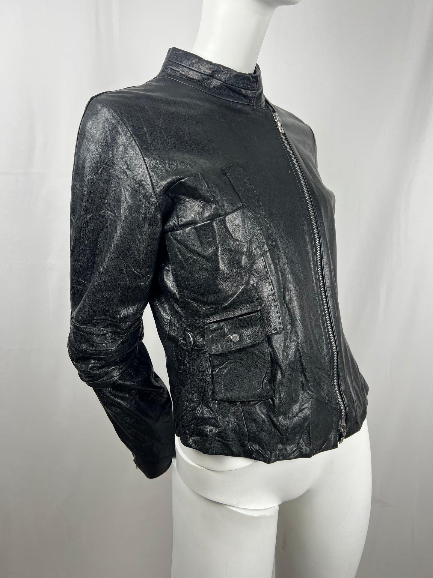 Marithé + François Girbaud Asymmetric Biker Jacket (S)