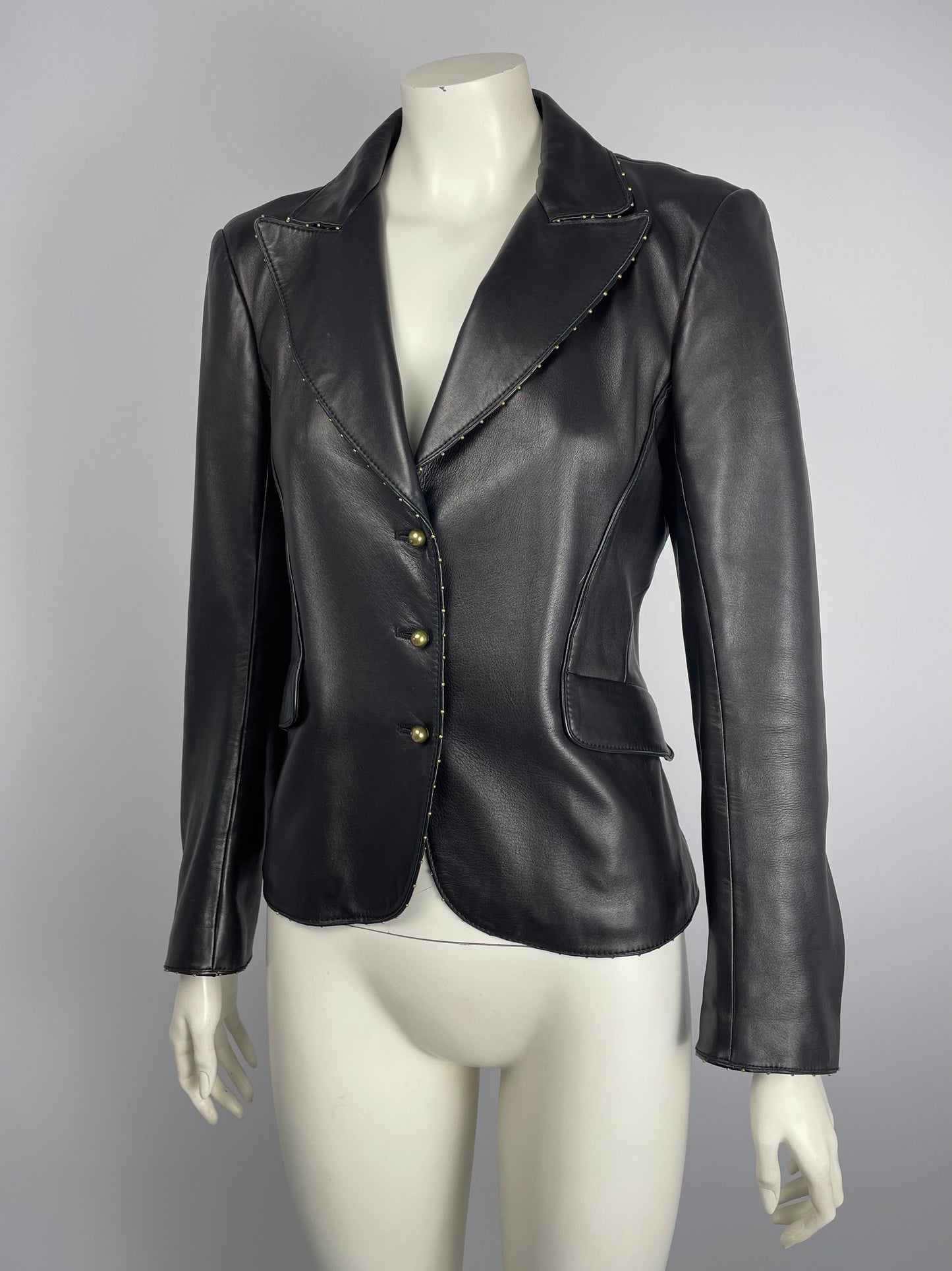 Roberto Cavalli F/W 2004 leather studded jacket. &nbsp;