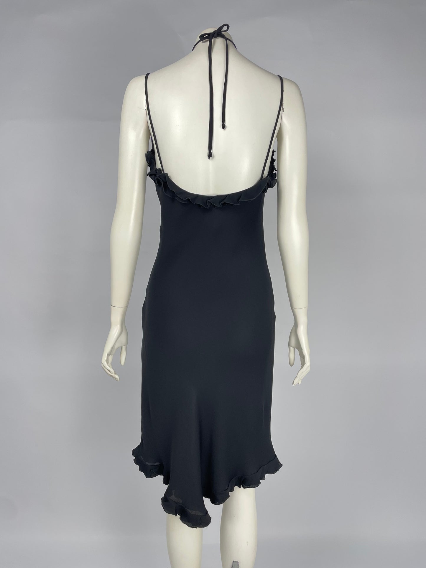 Armani 2000’s Black ruffled maxi dress