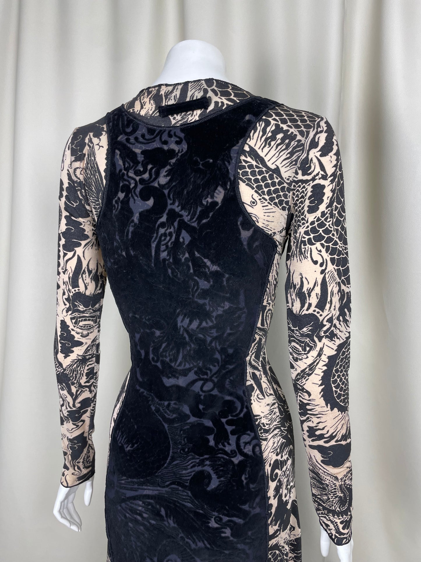 Jean Paul Gaultier Tattoo Mesh Dress (M)