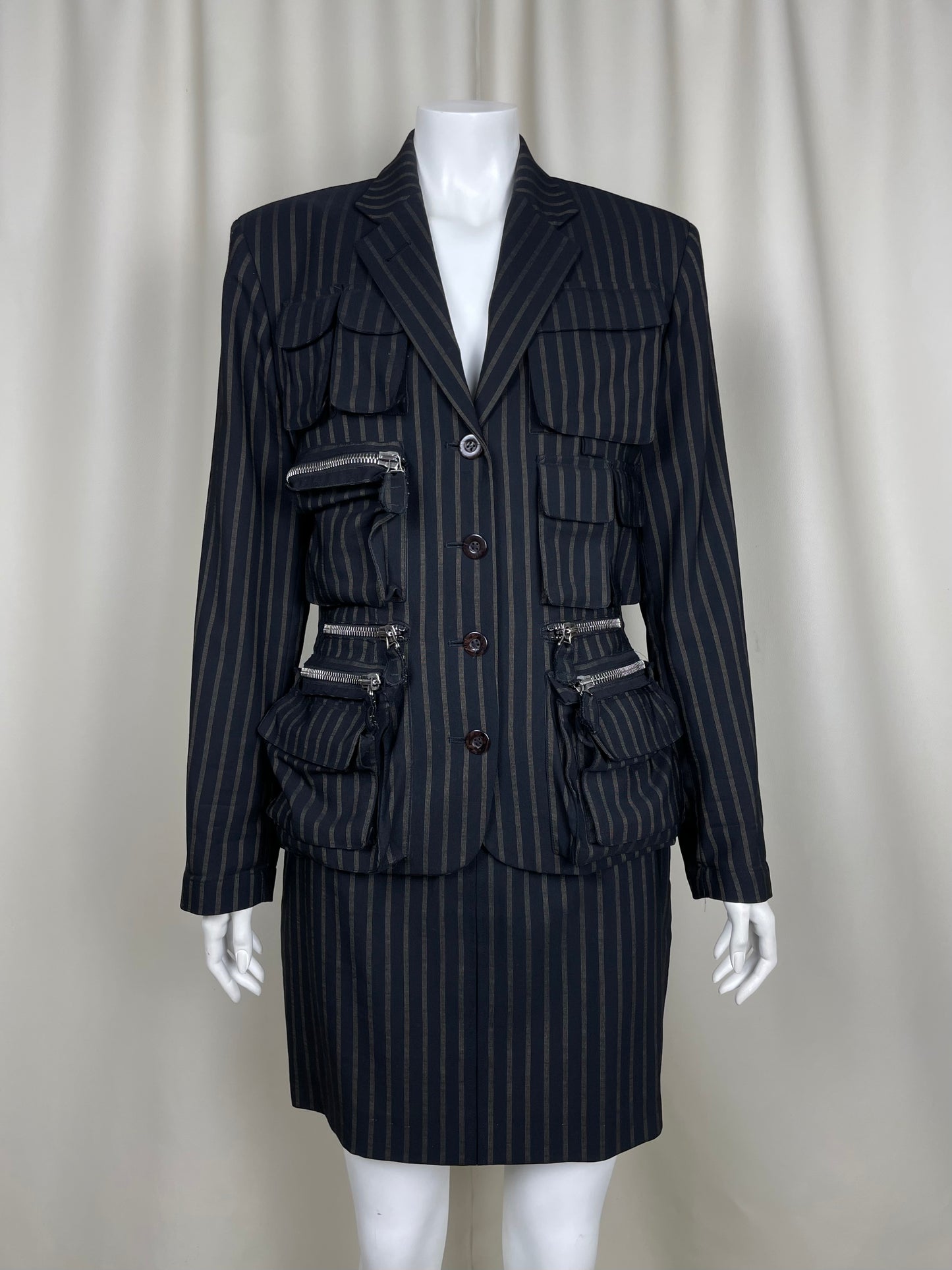 Jean Paul Gaultier S/S 1996 Cargo Pinstripe Set (M)