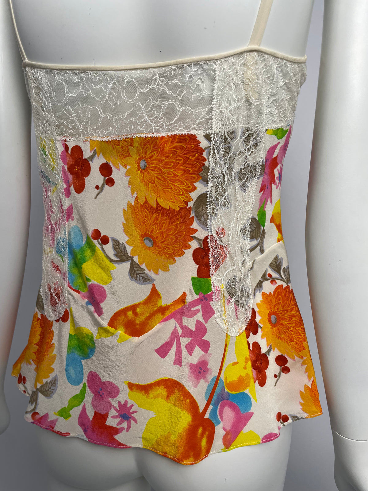 Dior by John Galliano S/S 2006 flower print cut silk top