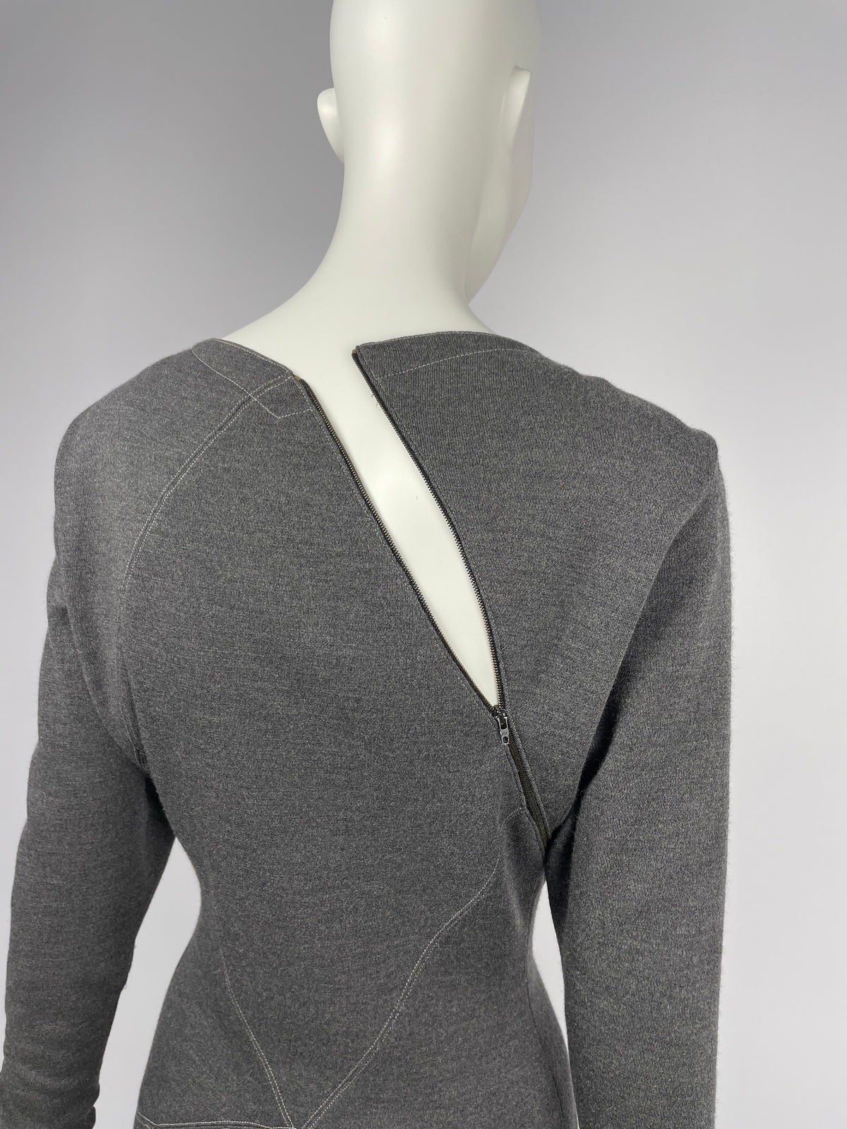 Alaia F/W 1983 asymmetrical zipper dress