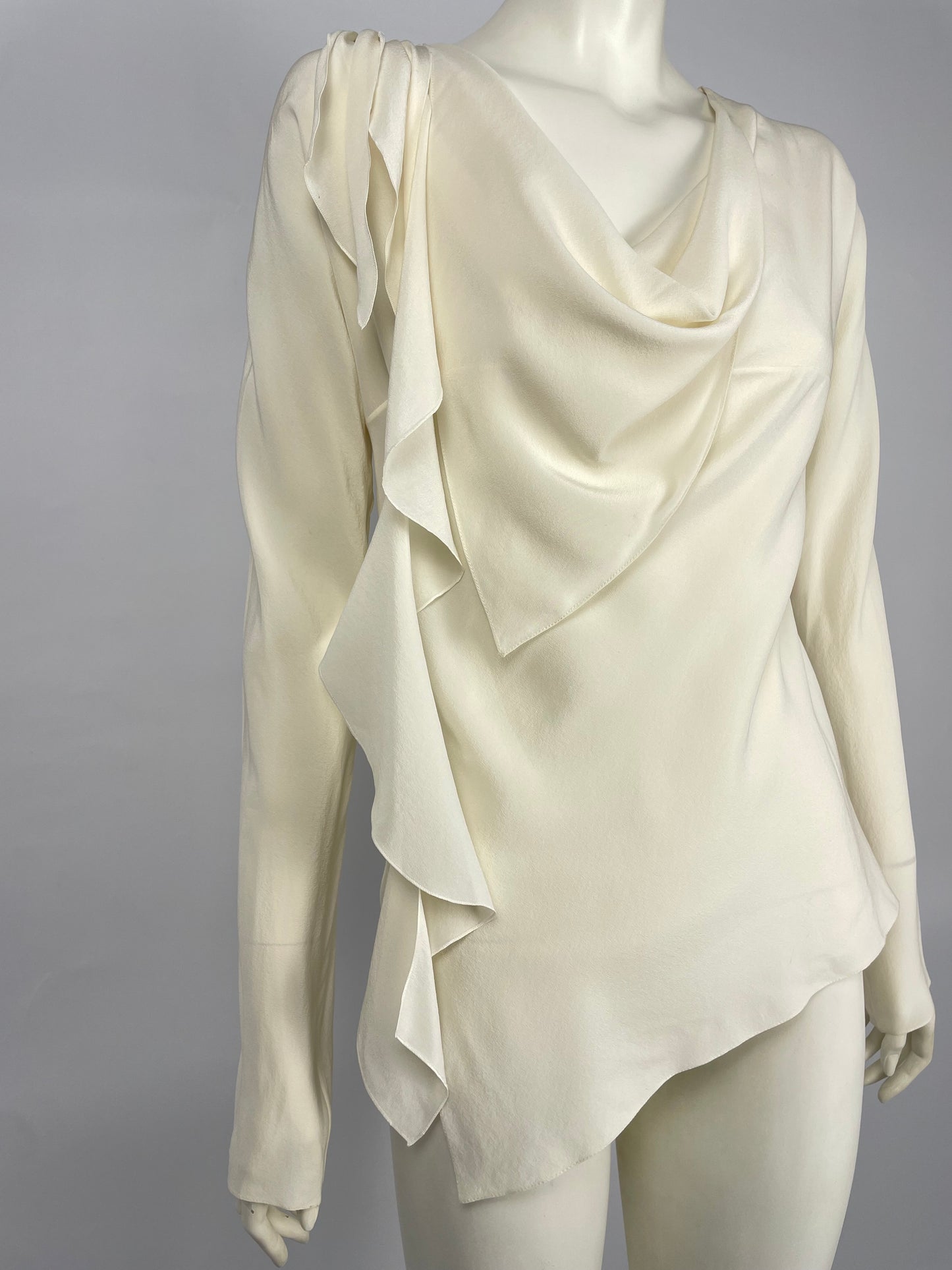 Dior by John Galliano S/S 2006 silk ruffle blouse