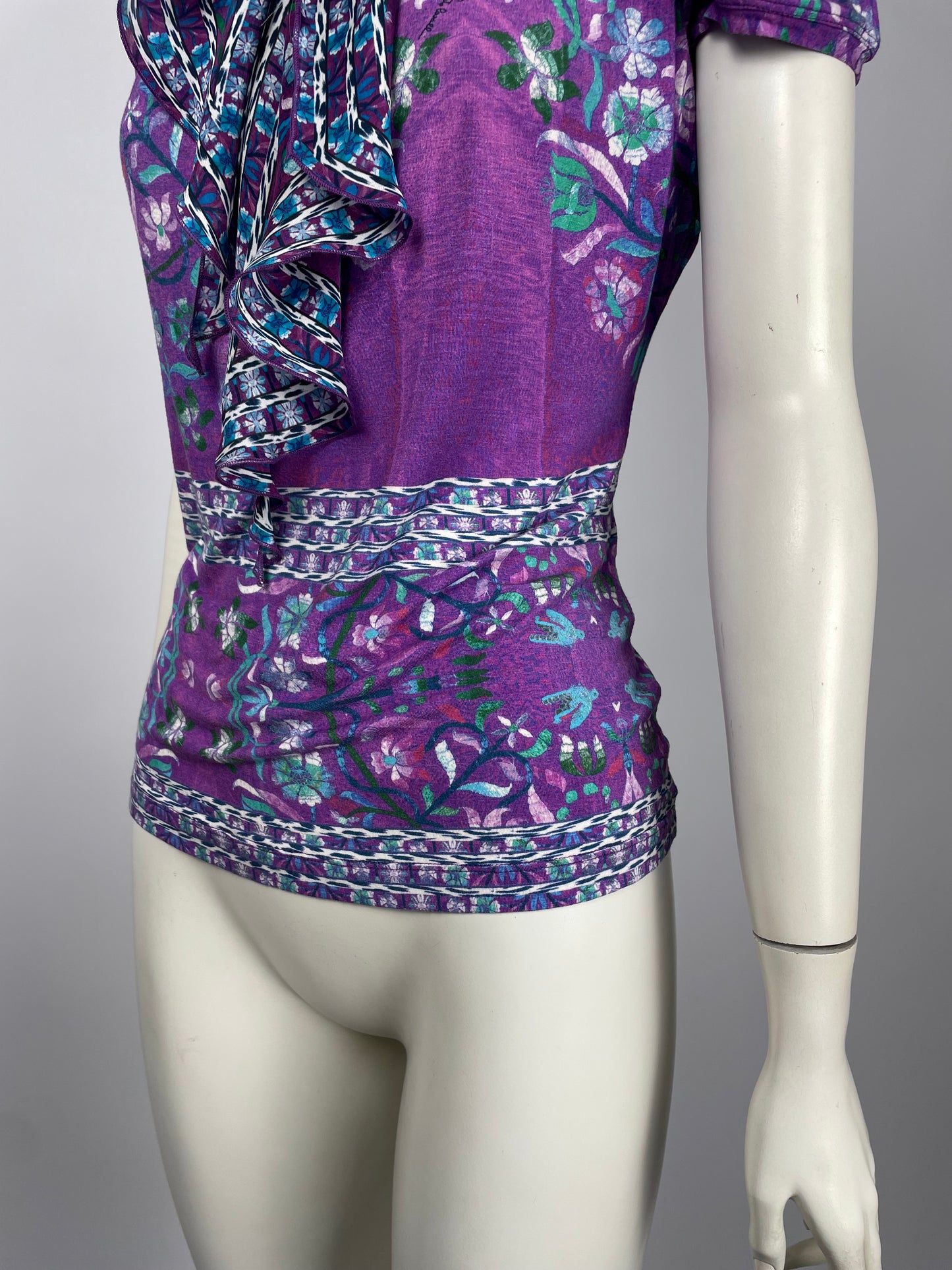 Roberto Cavalli 2008 flower print scarf blouse