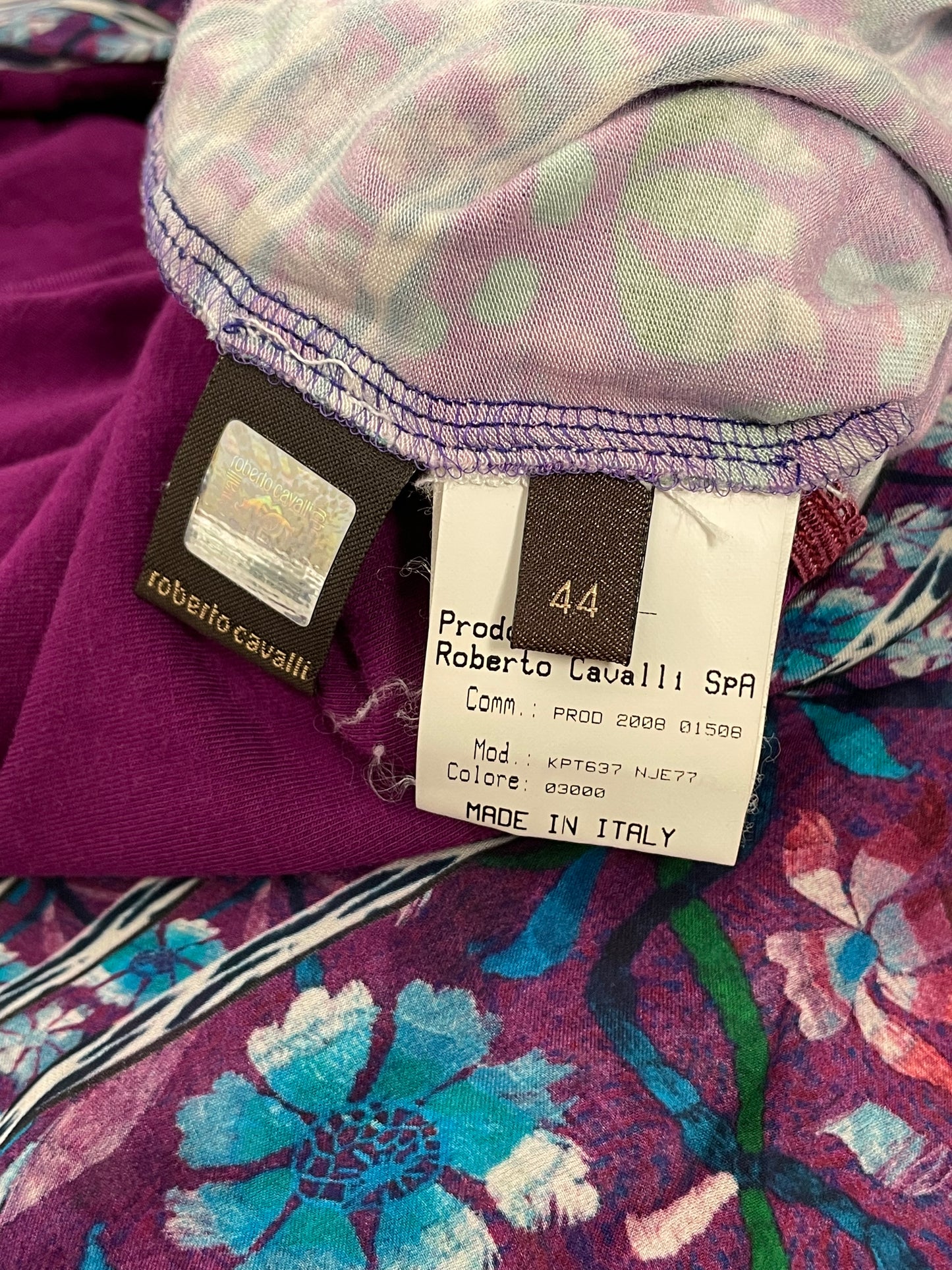 Roberto Cavalli 2008 flower print scarf blouse