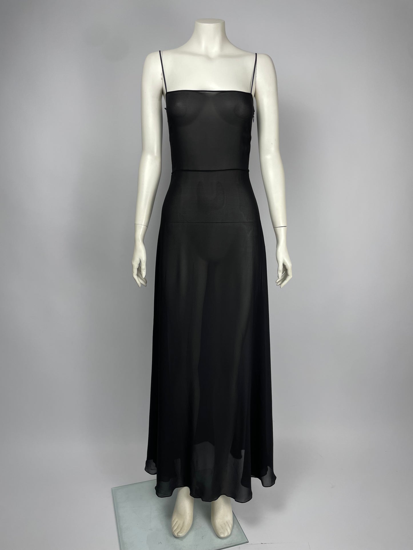 Christian Dior silk maxi slip dress.