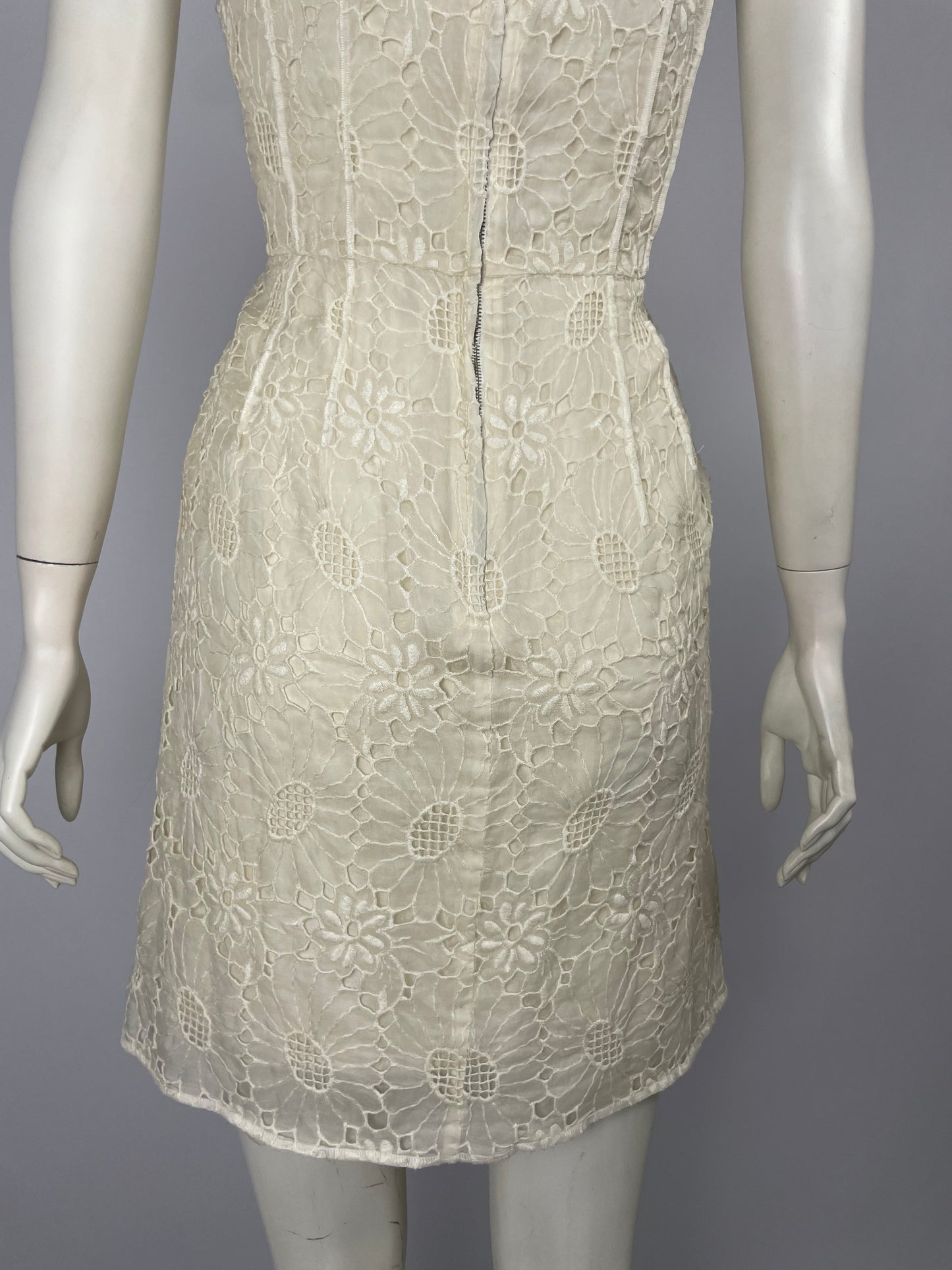 Dolce & Gabbana Cream Jacquard Lace Dress