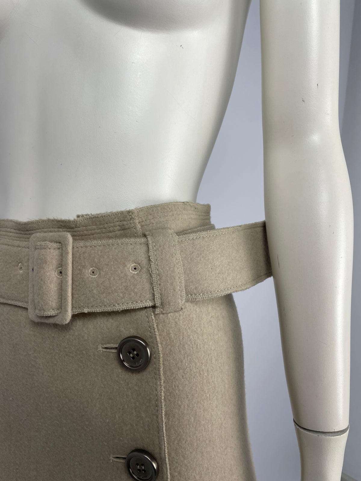 Prada 2006 wool belt mini skirt