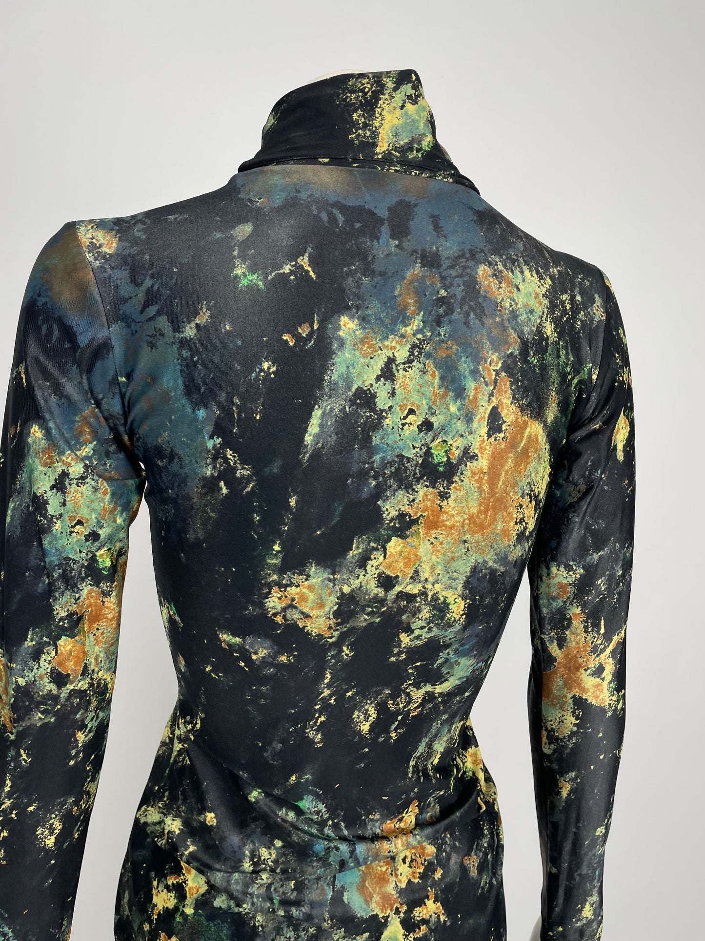 Plein Sud 1990’s Printed turtleneck dress.