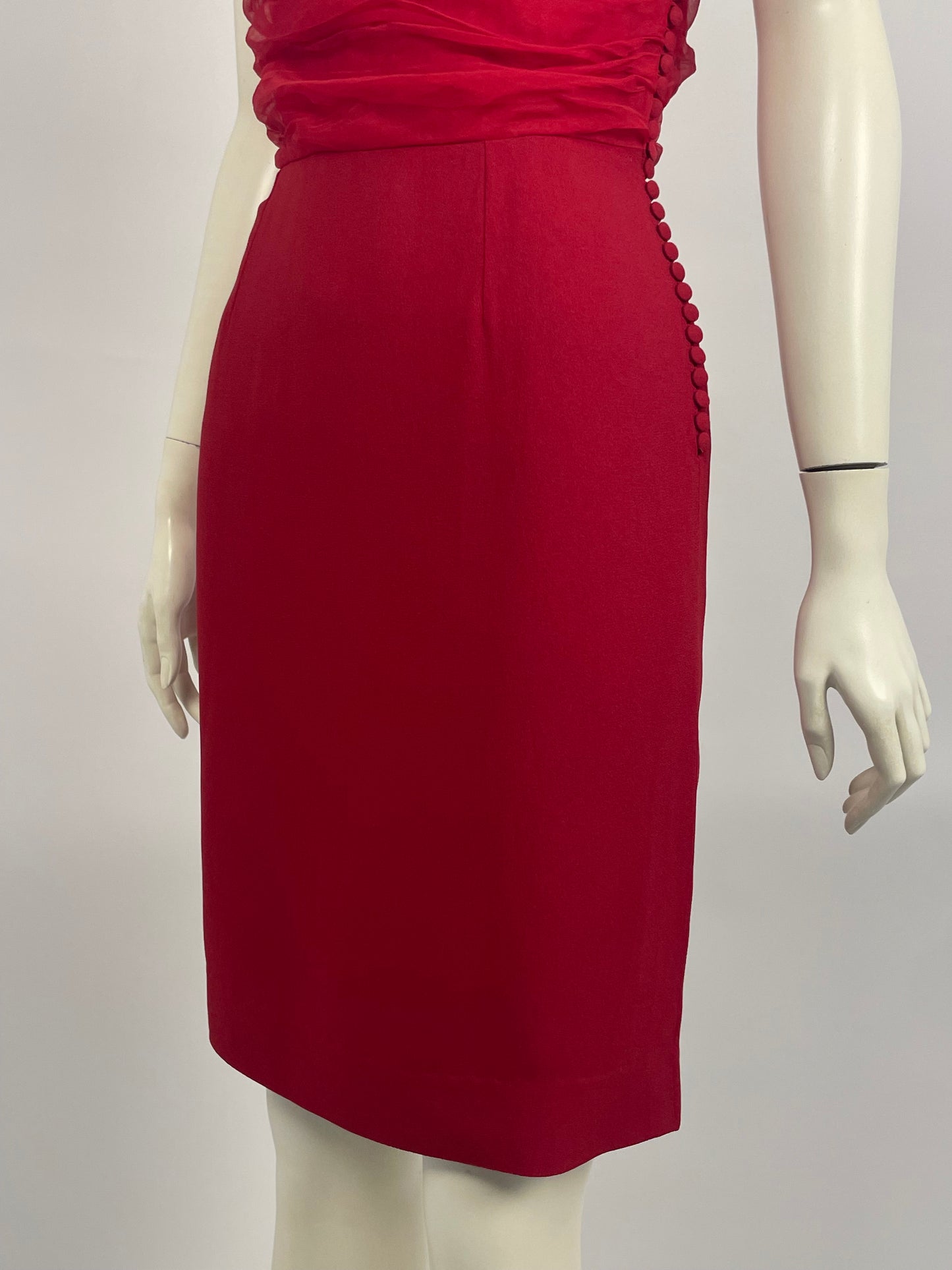 Dior Cruise 2011 red tulle top dress