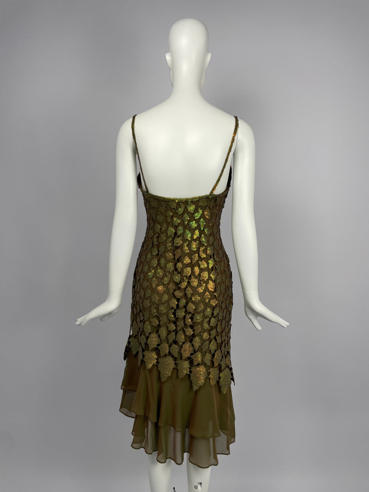 Georges Rech 1990's satin leaf dress