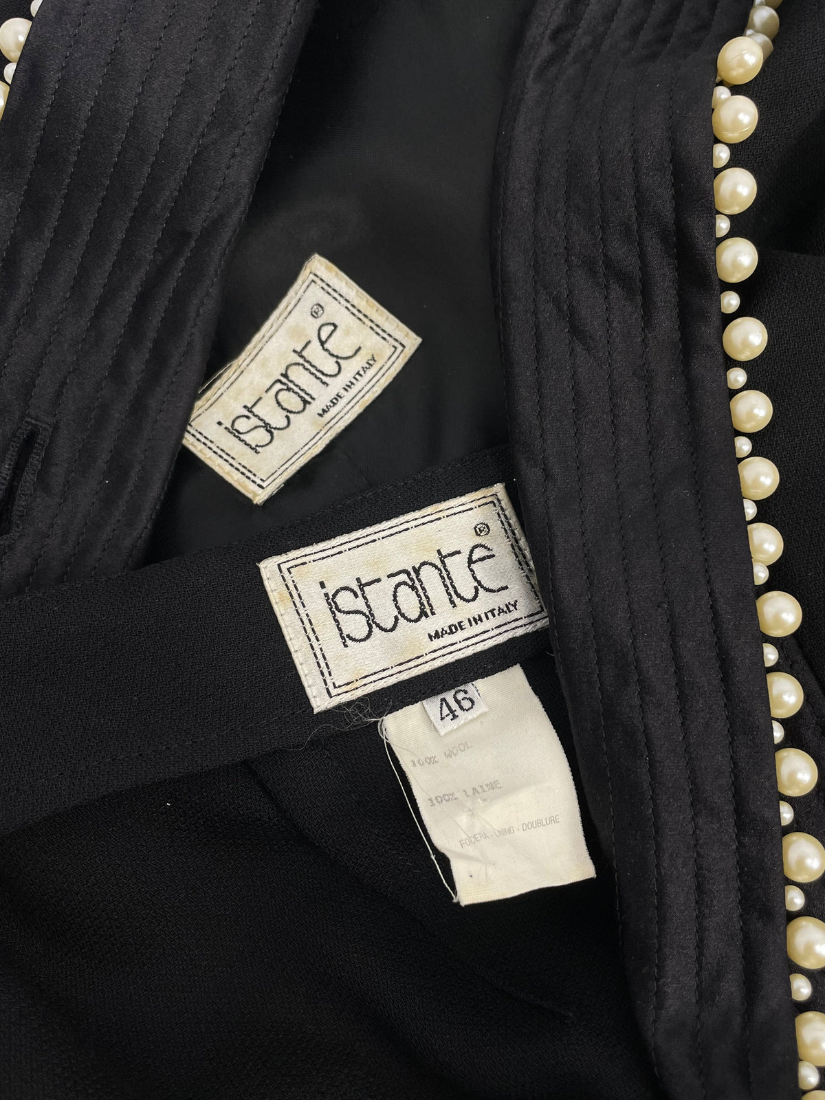 Gianni Versace Istante F/W 1990 Pearled neckline suit