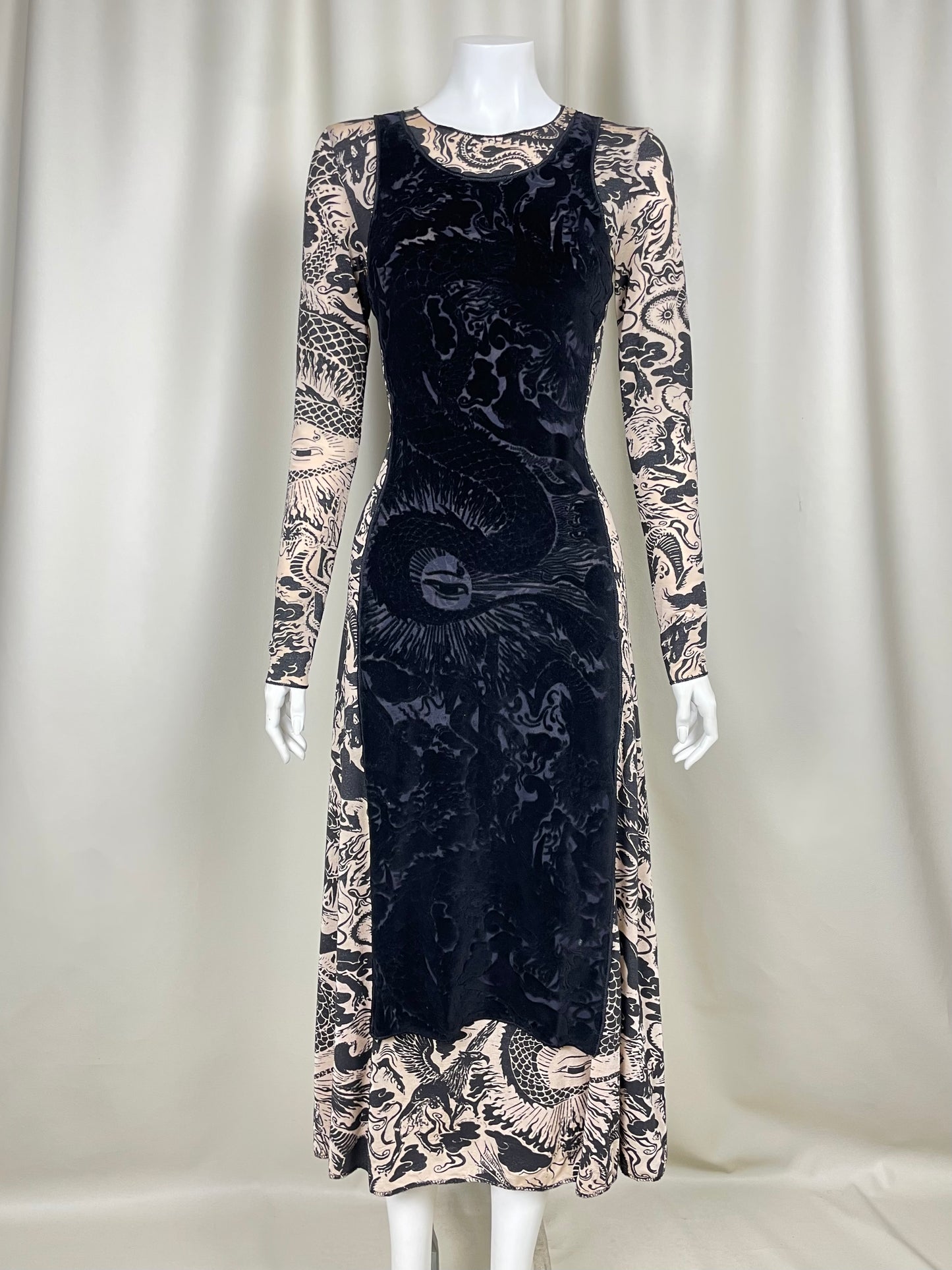 Jean Paul Gaultier Tattoo Mesh Dress (M)