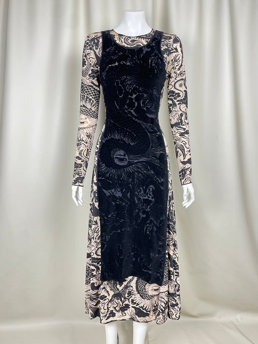 Jean Paul Gaultier Tattoo Mesh Dress (M)