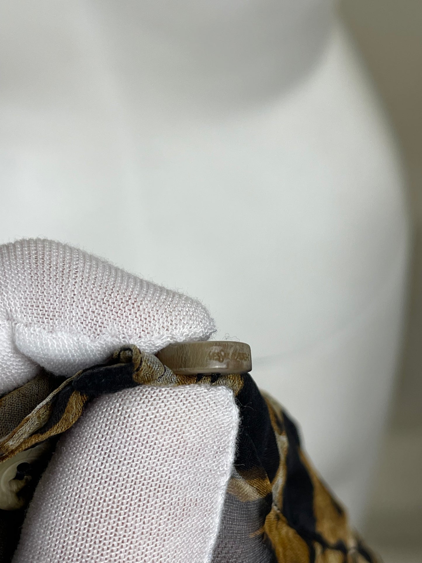 Yves Saint Laurent Leopard Print Shirt. (M)