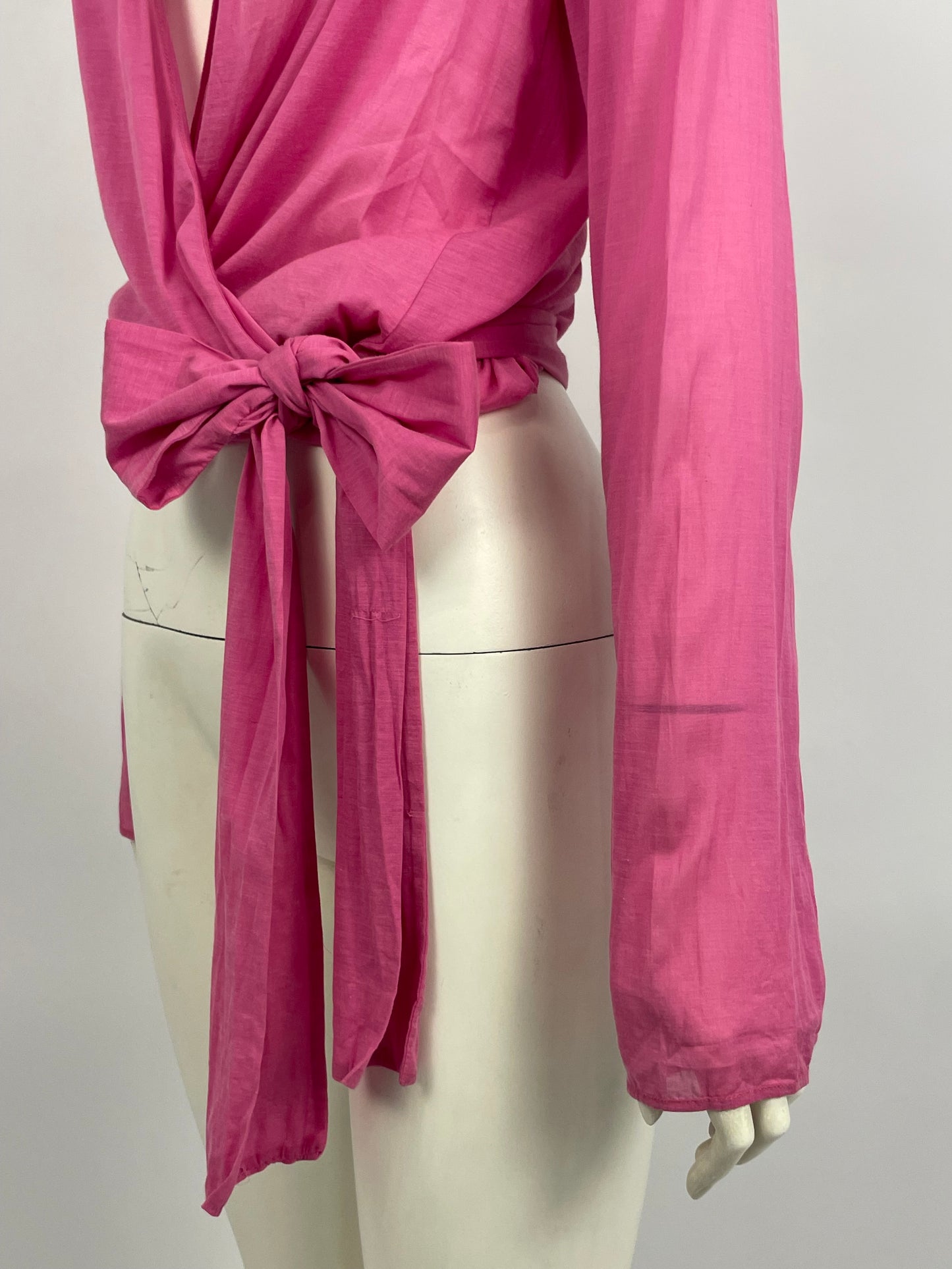 Dior 2000’s Pink linen tie blouse