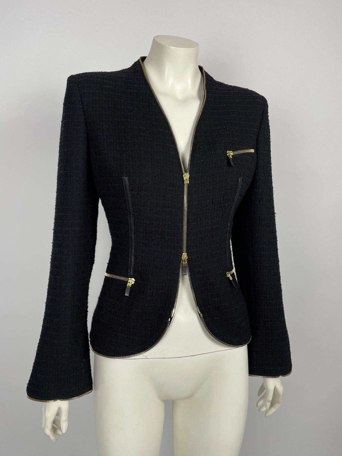 Alexander McQueen F/W 2003 Tweed Zipper blazer