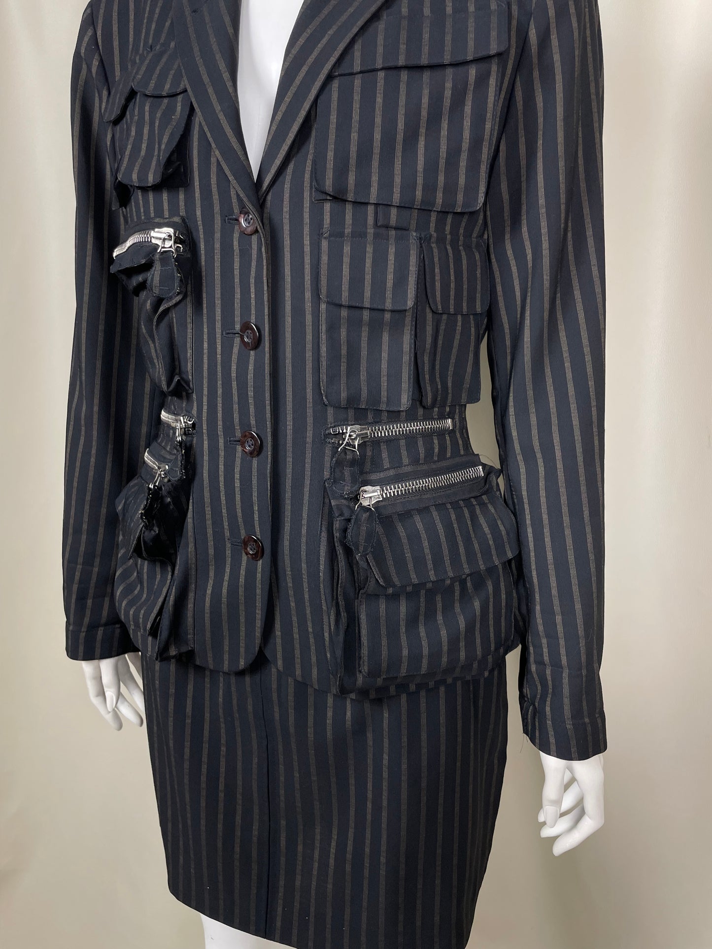 Jean Paul Gaultier S/S 1996 Cargo Pinstripe Set (M)