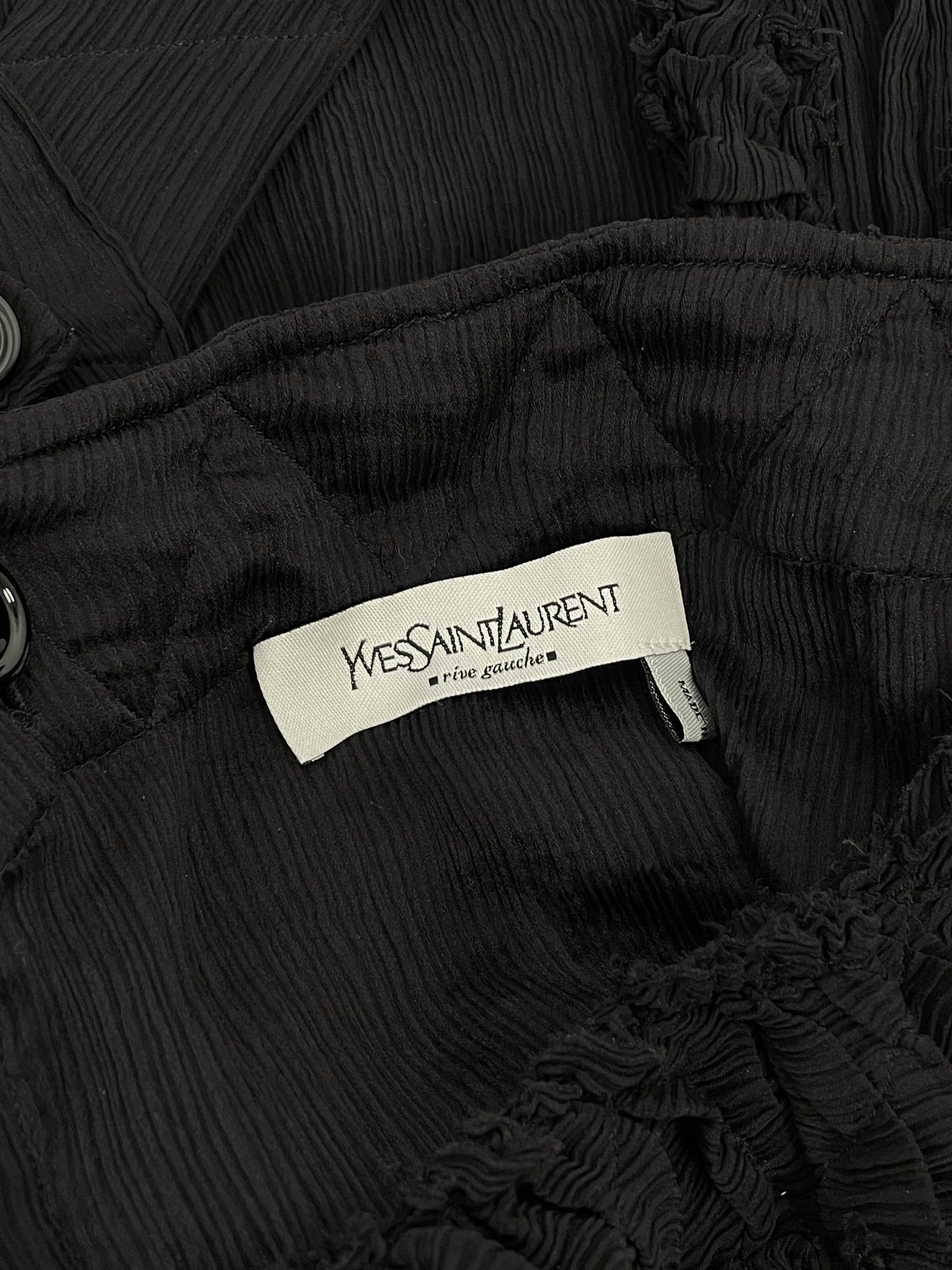 Saint Laurent 2000’s bondage wrinkled mini dress.