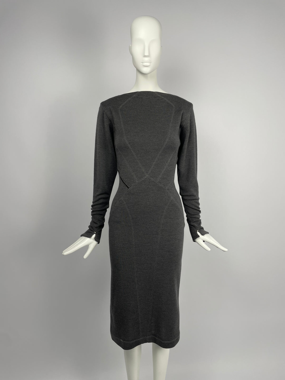 Alaia F/W 1983 asymmetrical zipper dress
