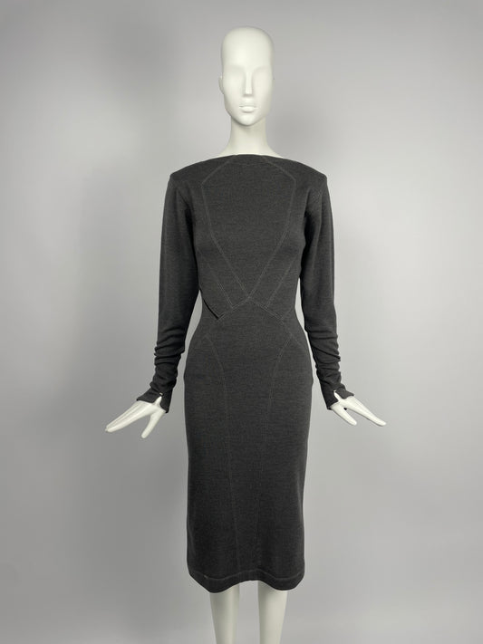 Alaia F/W 1983 asymmetrical zipper dress
