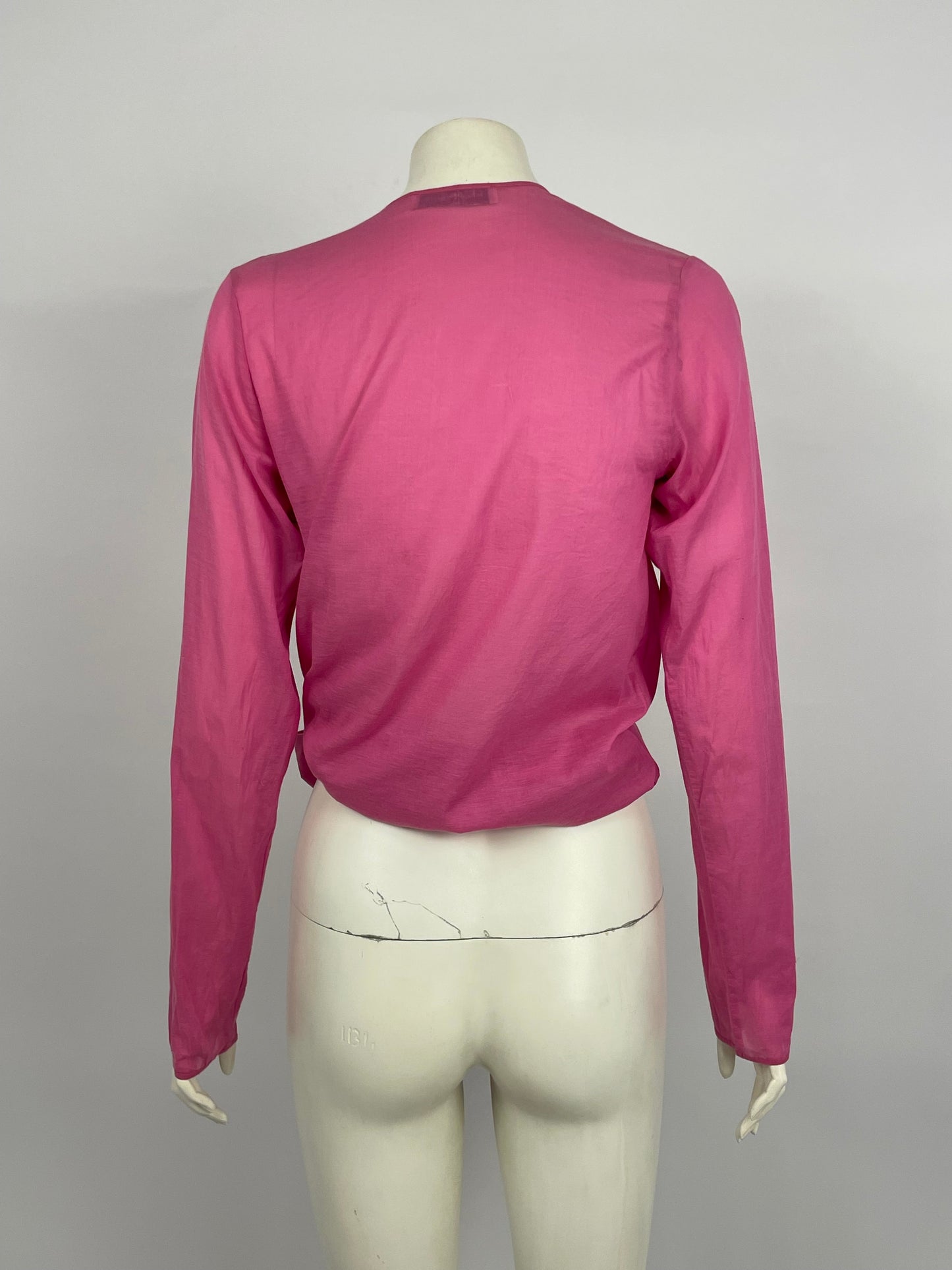Dior 2000’s Pink linen tie blouse