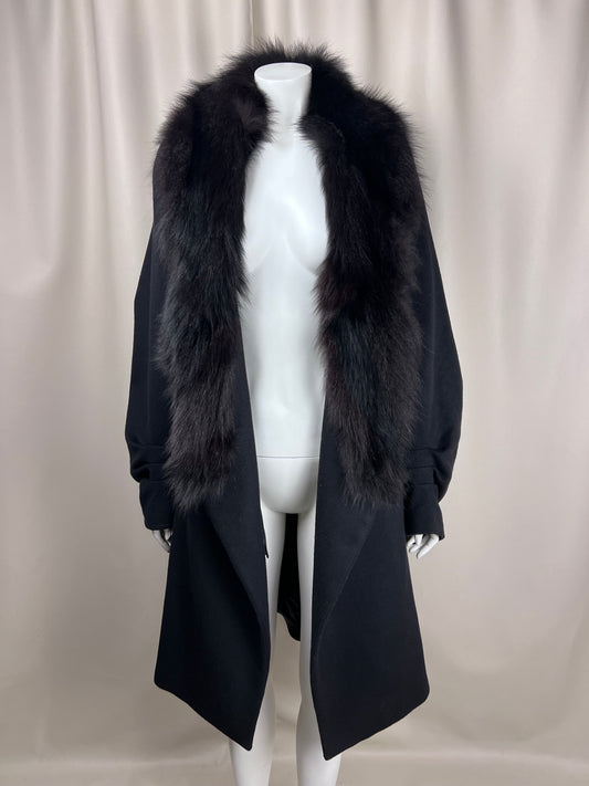 Plein Sud F/W 2004 Fox Fur Cashmere Coat (M)