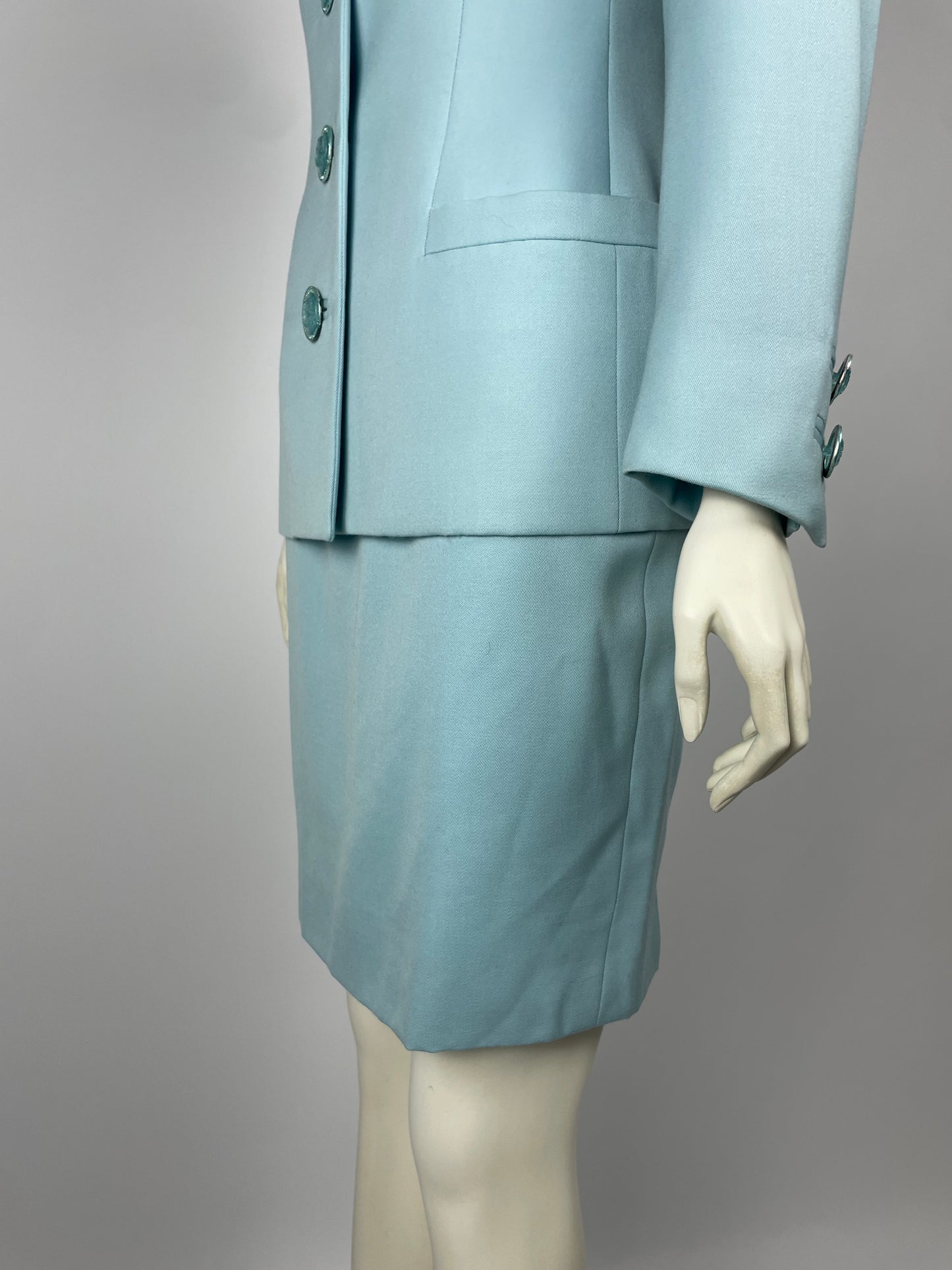 Gianni Versace Couture F/W 1995 Pastel Blue Suit
