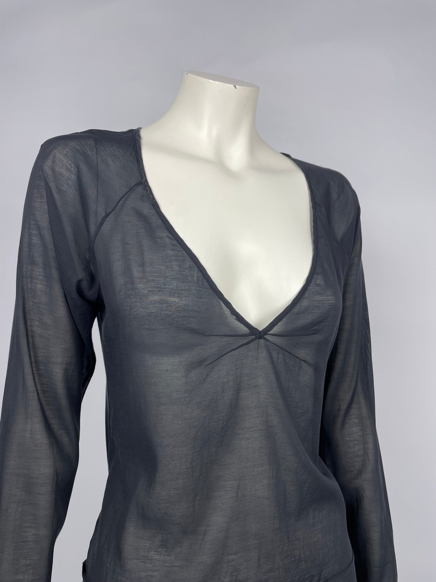 Dior by John Galliano early 2000’s V neck tie blouse
