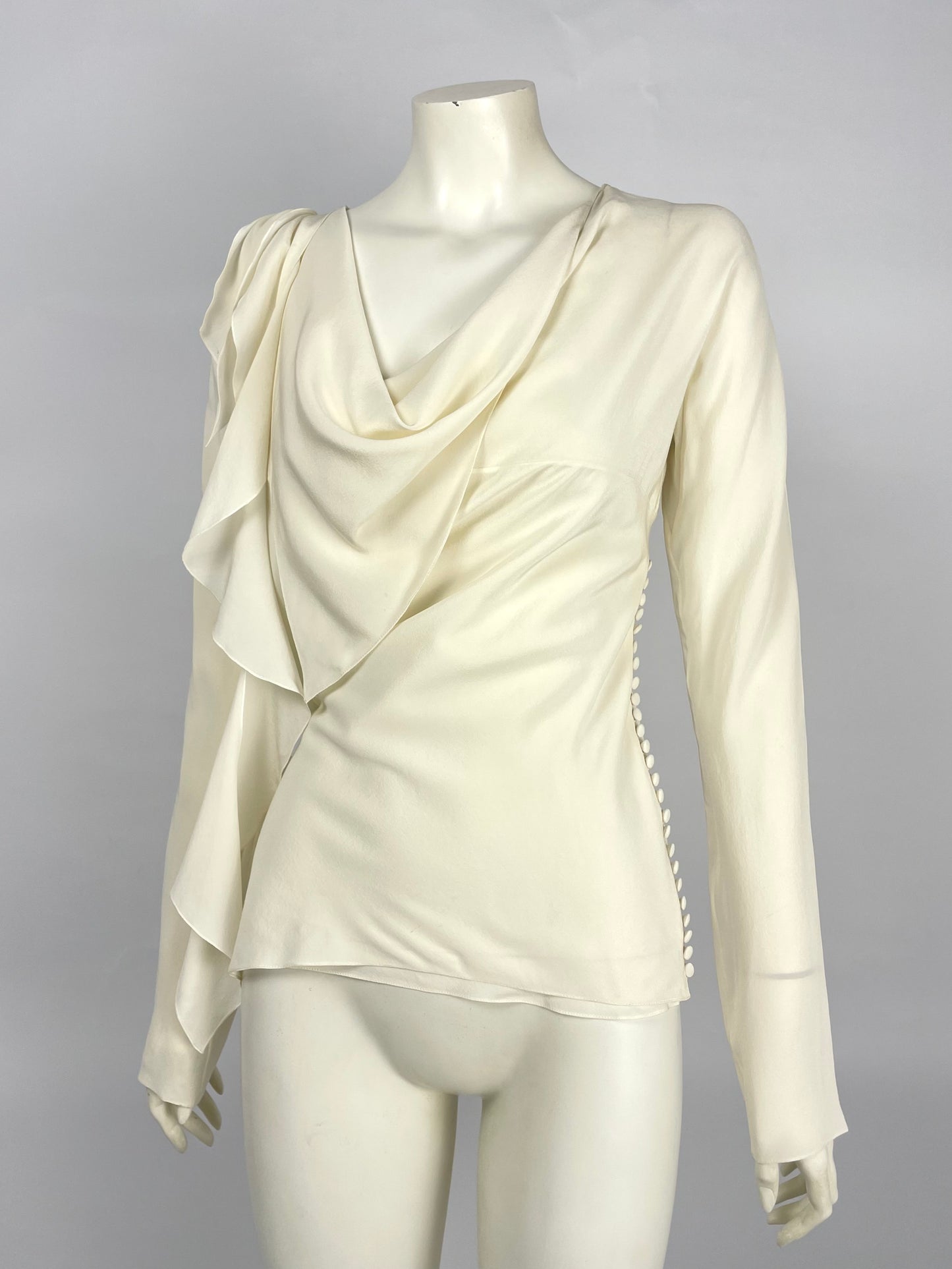 Dior by John Galliano S/S 2006 silk ruffle blouse