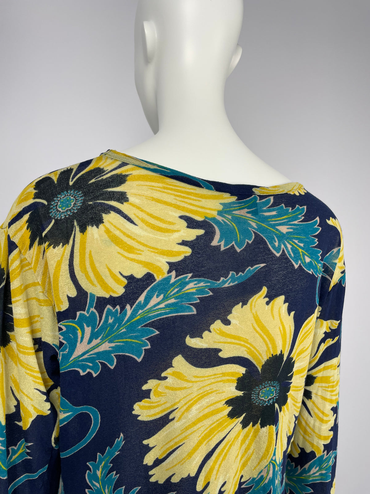 Yohji Yamamoto 2000's Floral print mesh top
