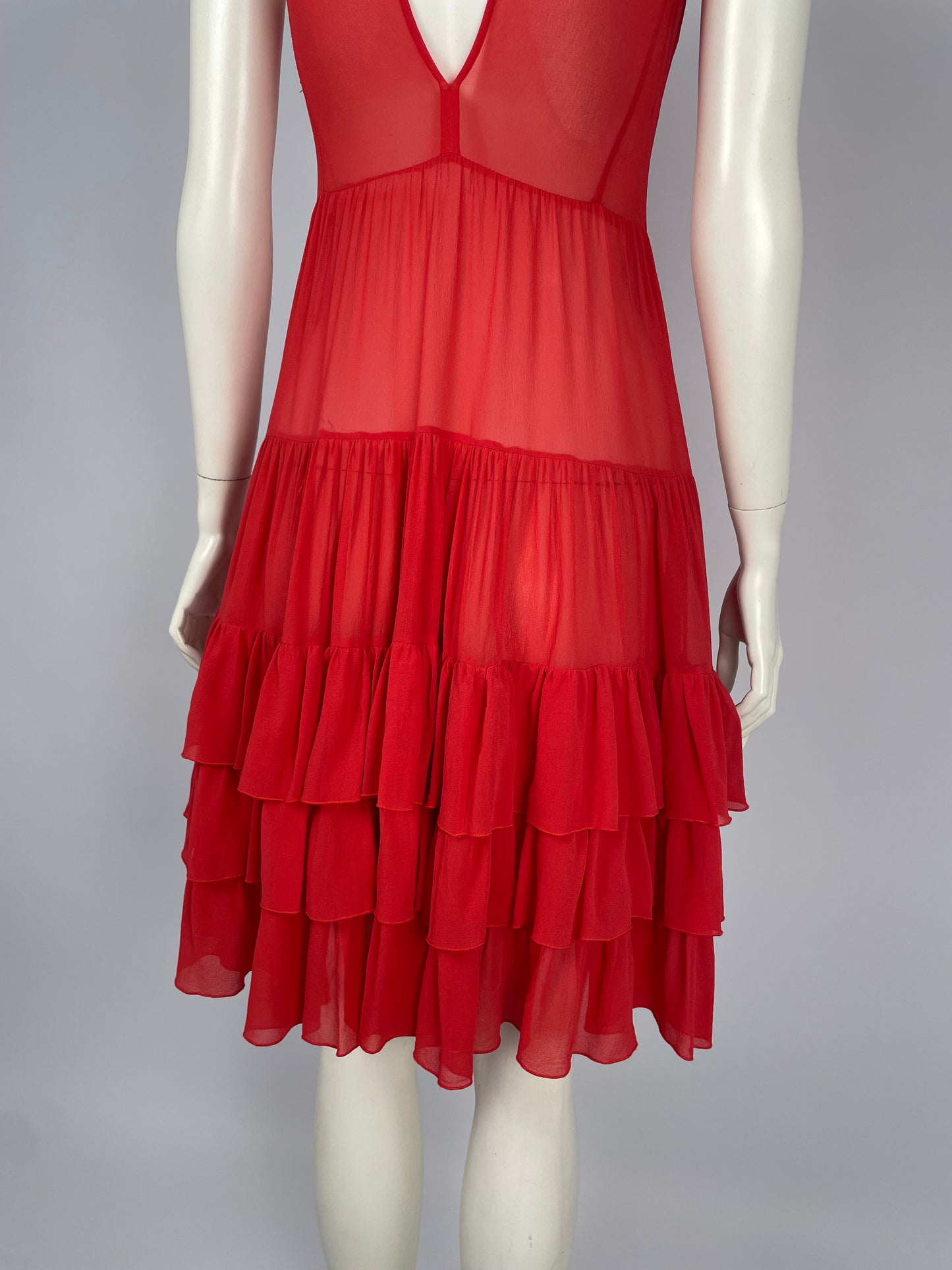 Blumarine 2000’s bondage ruffled dress.