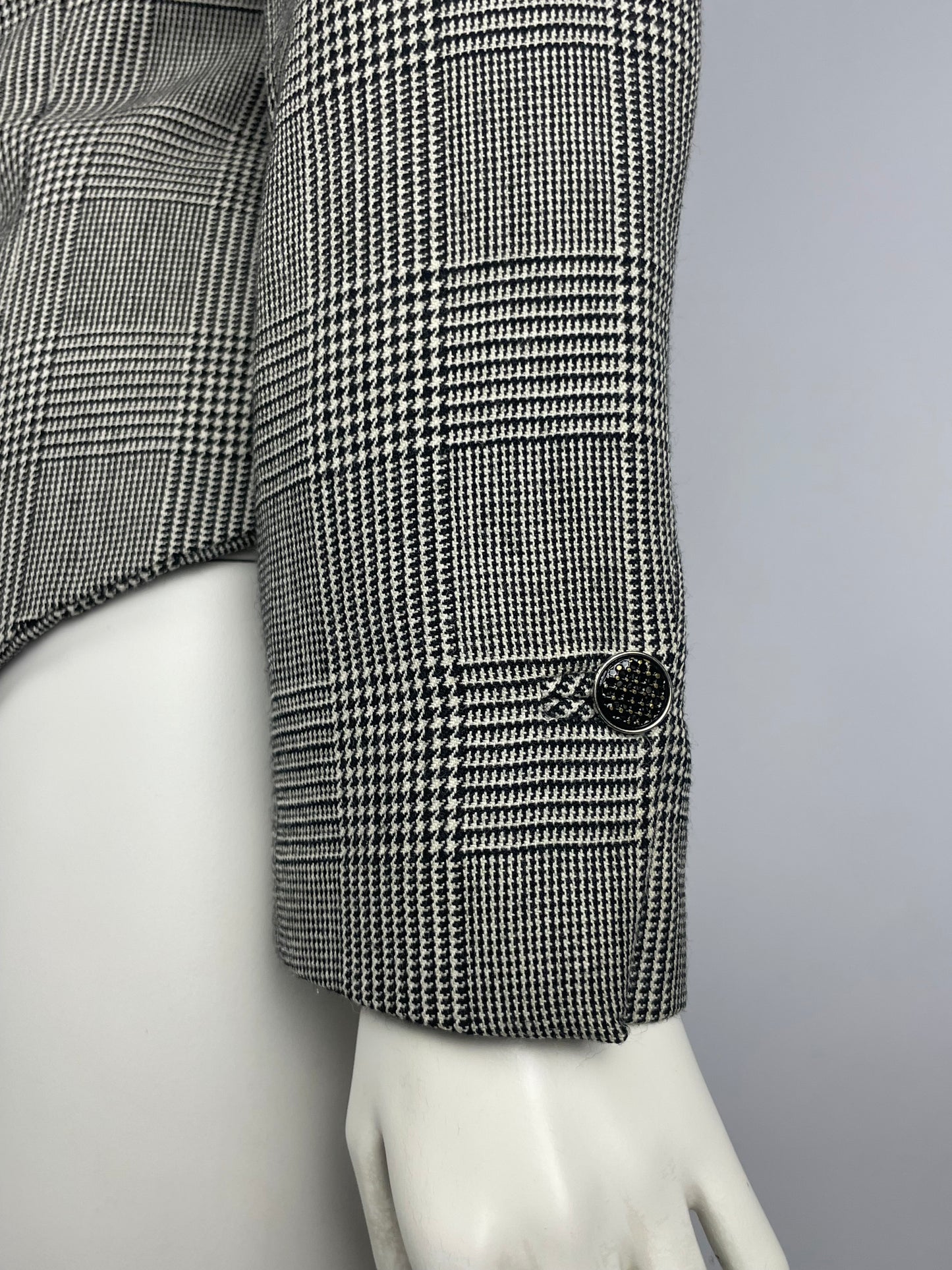 Gianni Versace F/W 1989 Houndstooth Cropped Blazer