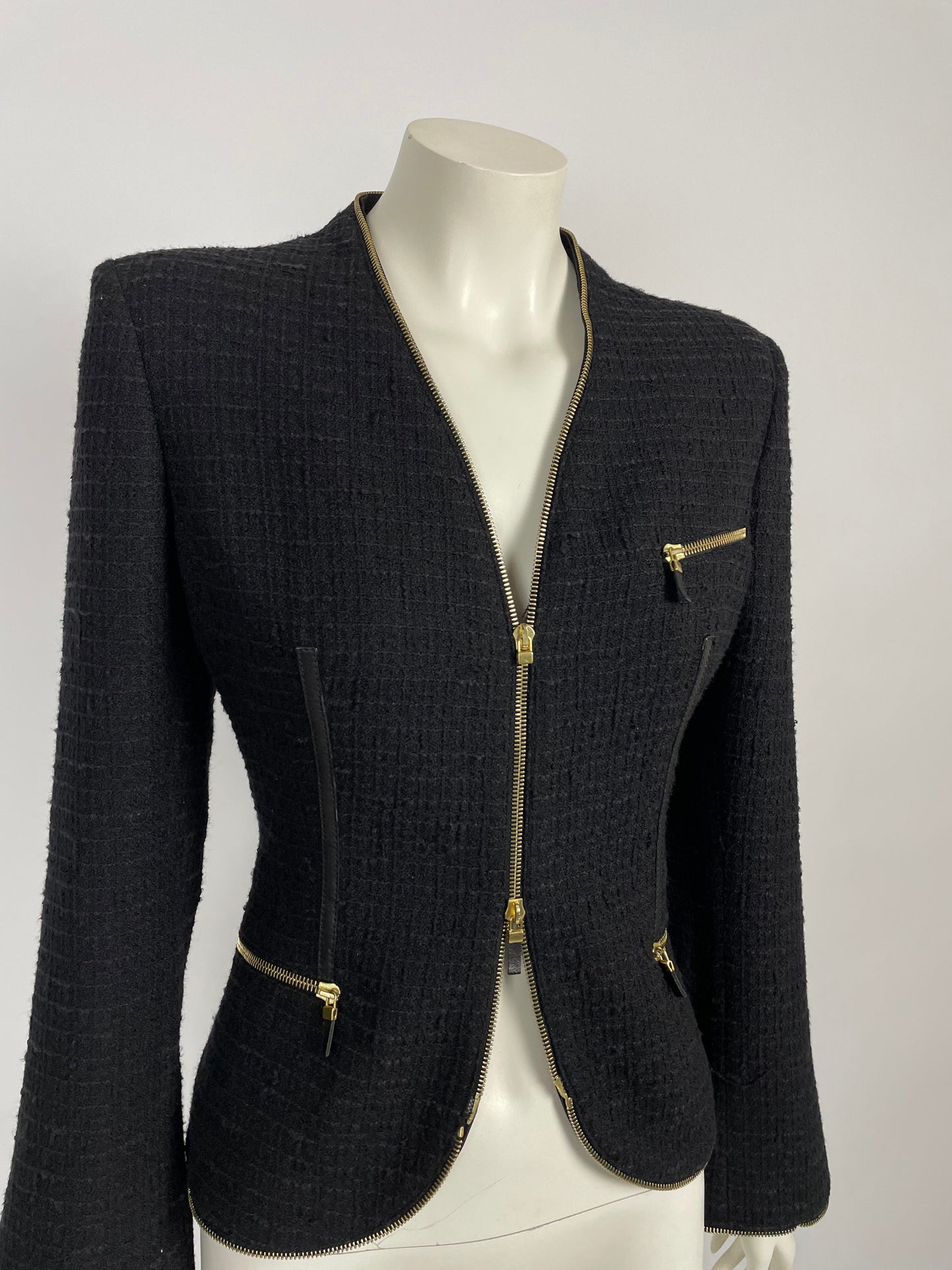 Alexander McQueen F/W 2003 Tweed Zipper blazer
