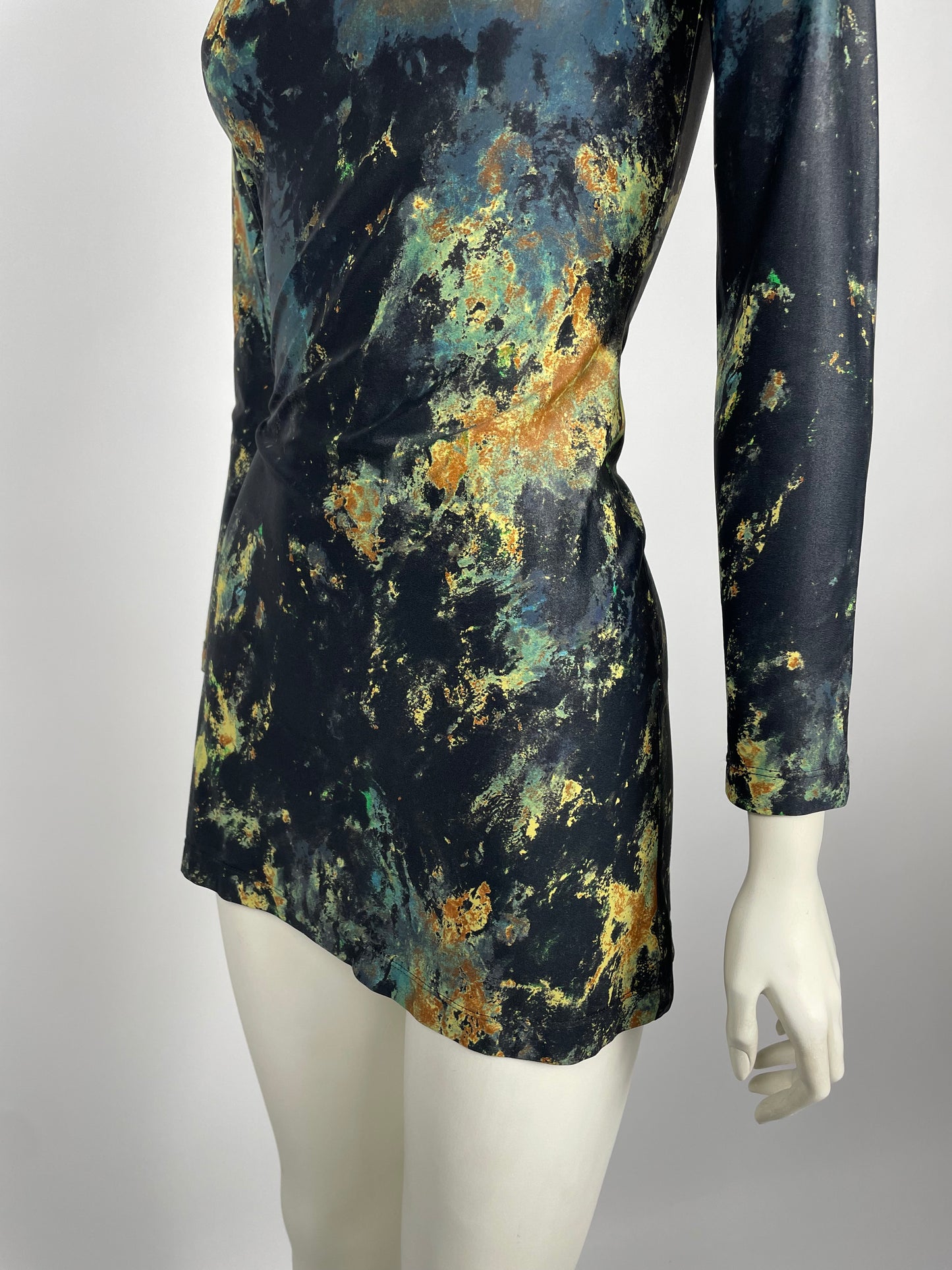 Plein Sud 1990’s Printed turtleneck dress.