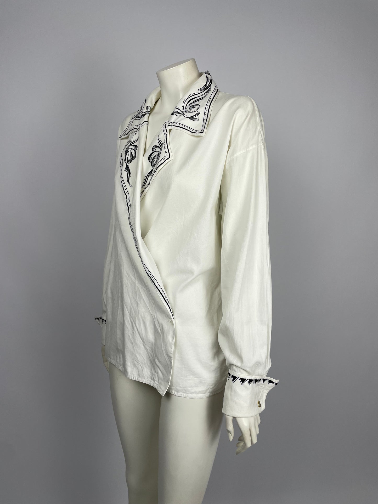 Gianni Versace Couture S/S 1989 tribal print chemise.